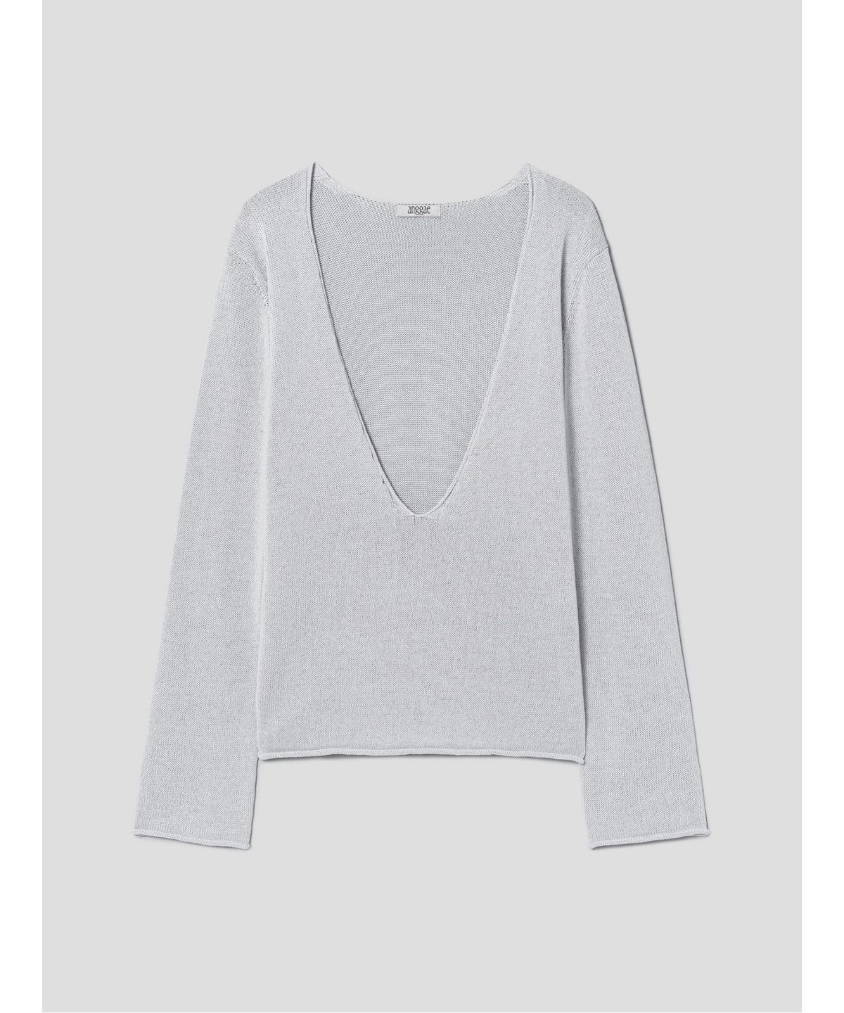 앙개(ANGGAE) VNeck Knit  Light Grey