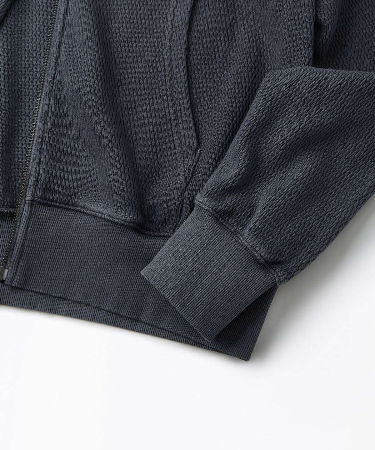 아웃스탠딩(OUTSTANDING) THERMAL PIGMENT WASHED HOOD ZIP_PIGMENT NAVY