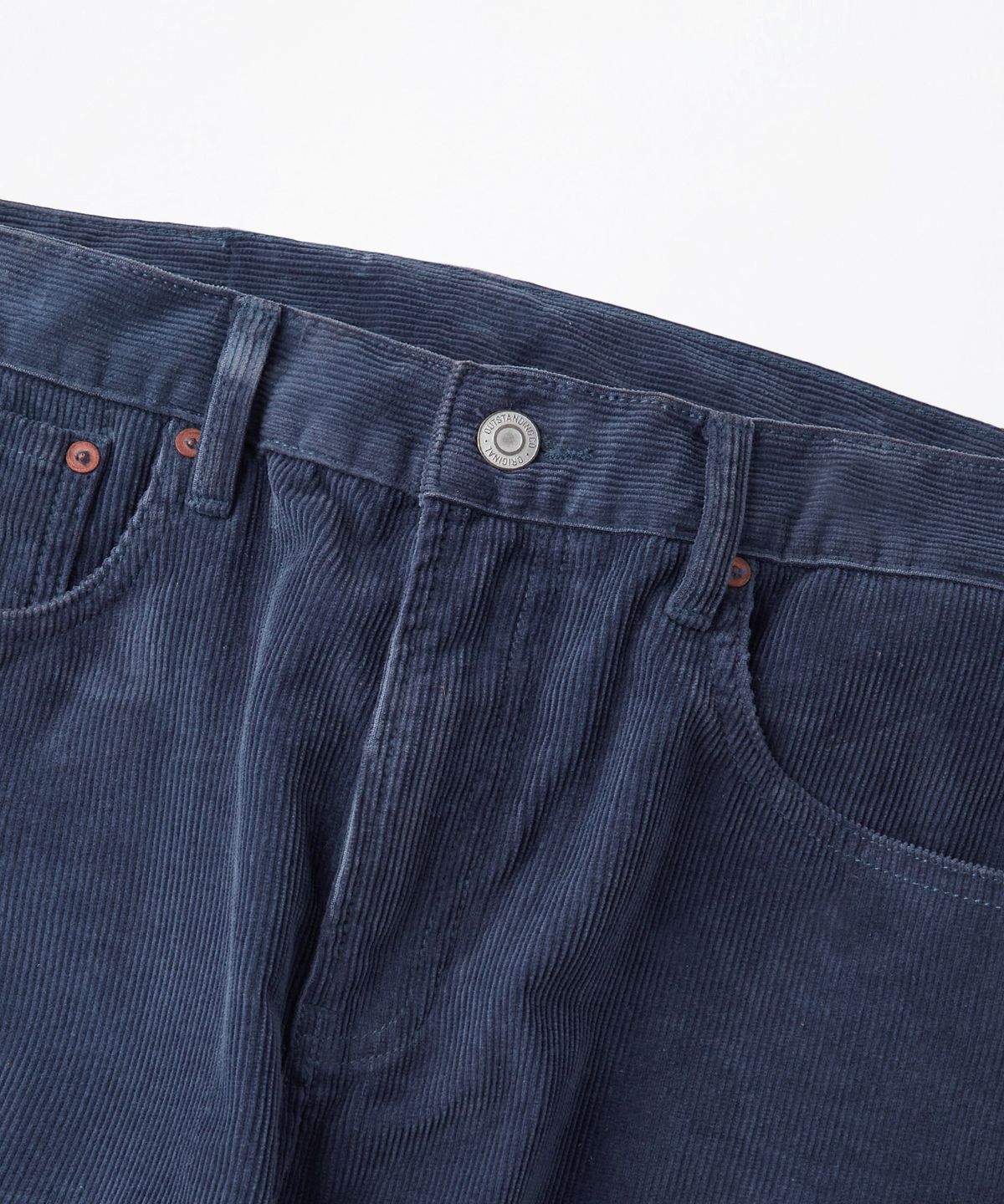 아웃스탠딩(OUTSTANDING) 40S CORDUROY STRAIGHT PANTS_WASHED NAVY