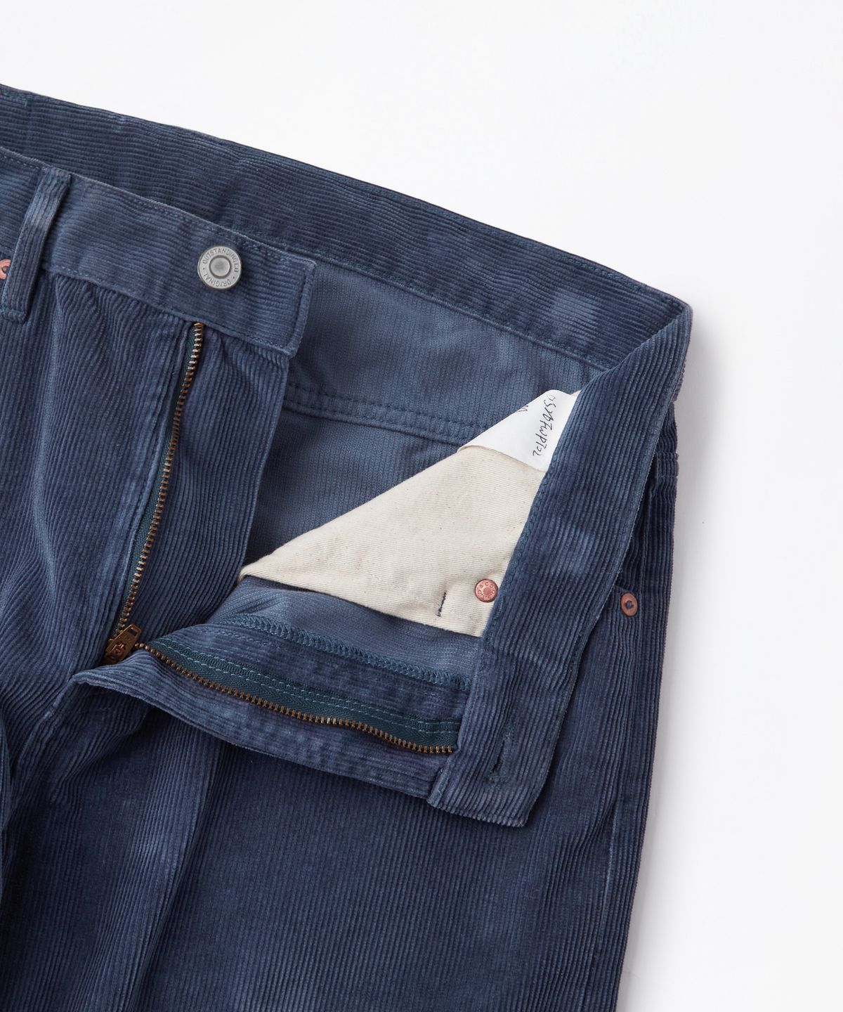 아웃스탠딩(OUTSTANDING) 40S CORDUROY STRAIGHT PANTS_WASHED NAVY