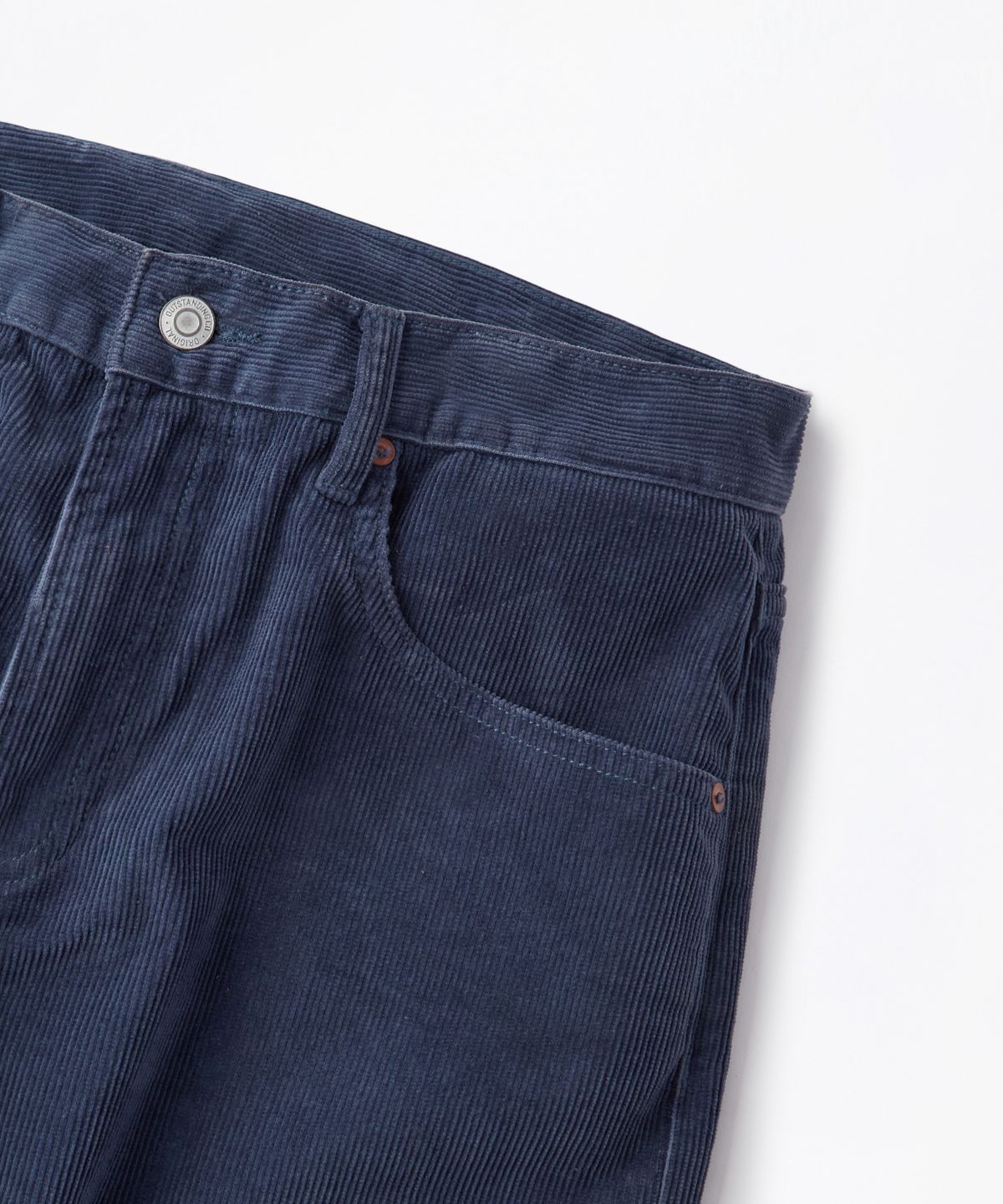 아웃스탠딩(OUTSTANDING) 40S CORDUROY STRAIGHT PANTS_WASHED NAVY