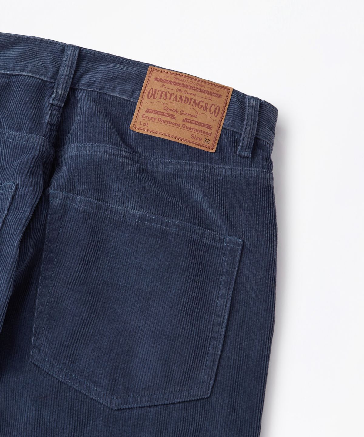 아웃스탠딩(OUTSTANDING) 40S CORDUROY STRAIGHT PANTS_WASHED NAVY