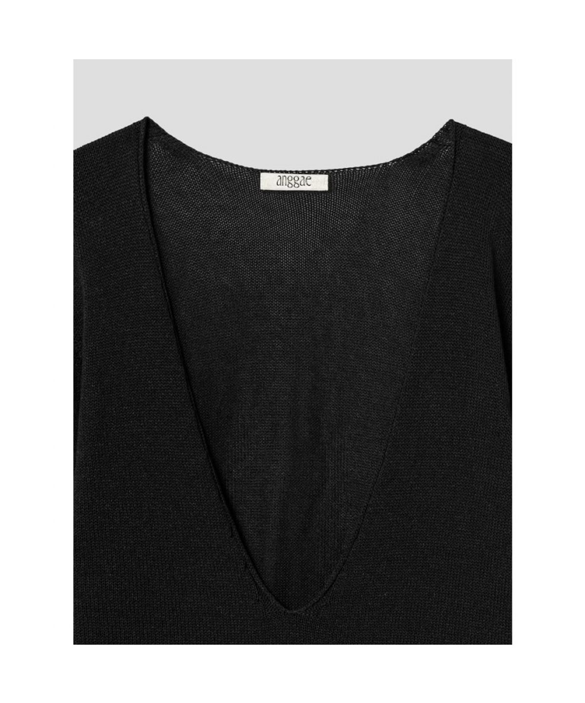 앙개(ANGGAE) VNeck Knit  Black