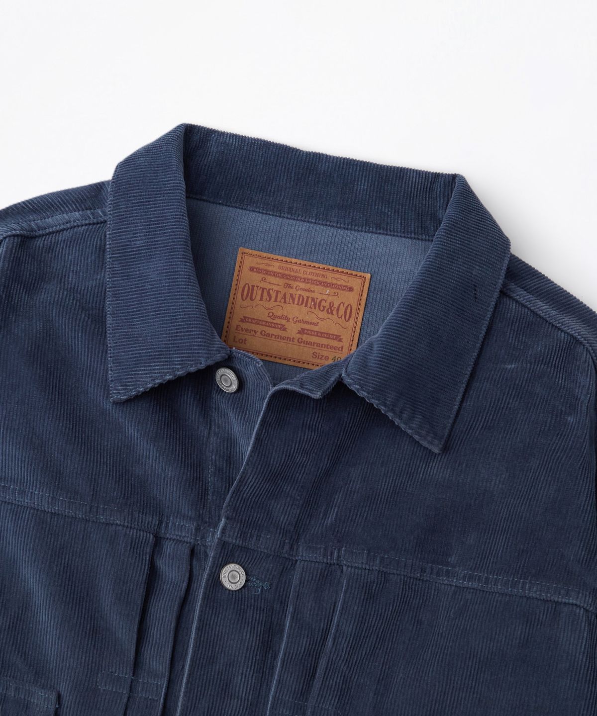 아웃스탠딩(OUTSTANDING) CORDUROY 2ND JACKET_WASHED NAVY