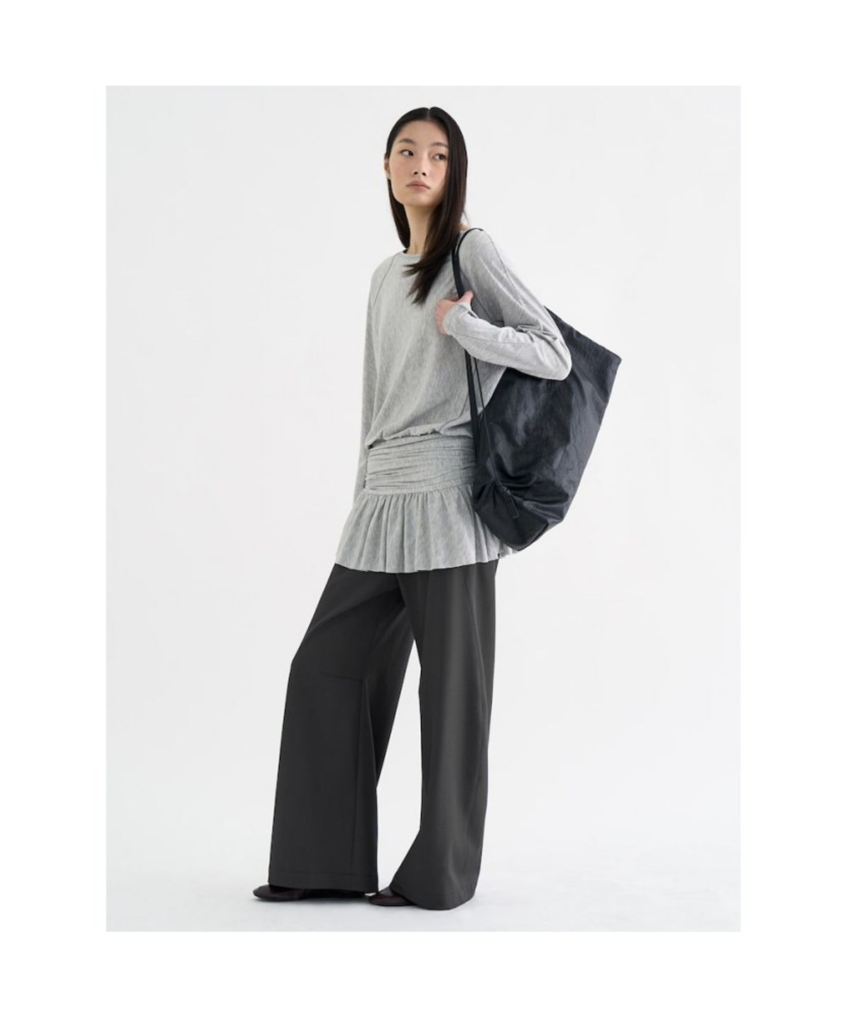 앙개(ANGGAE) Jersey Minidress   Light Grey