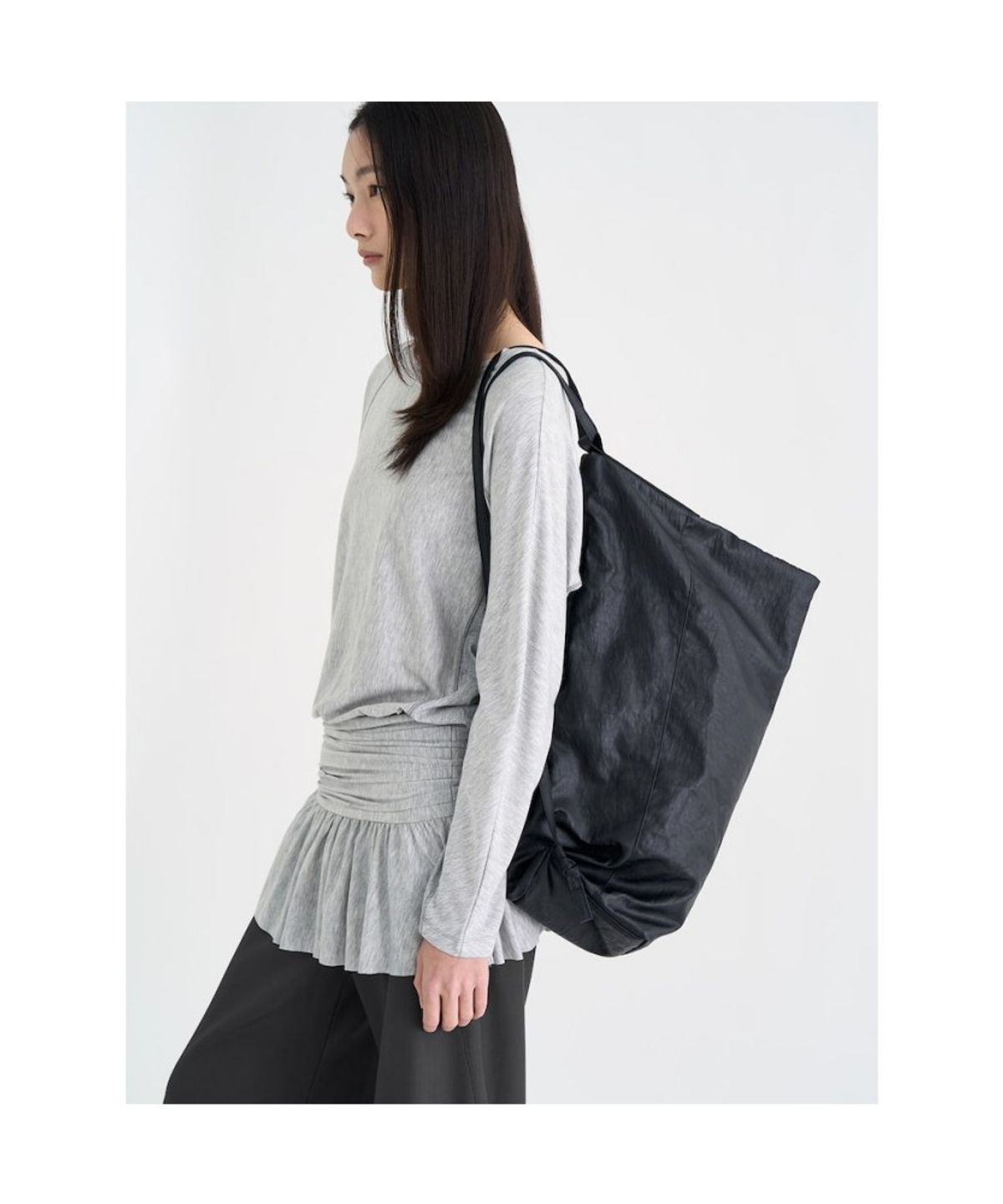 앙개(ANGGAE) Jersey Minidress   Light Grey