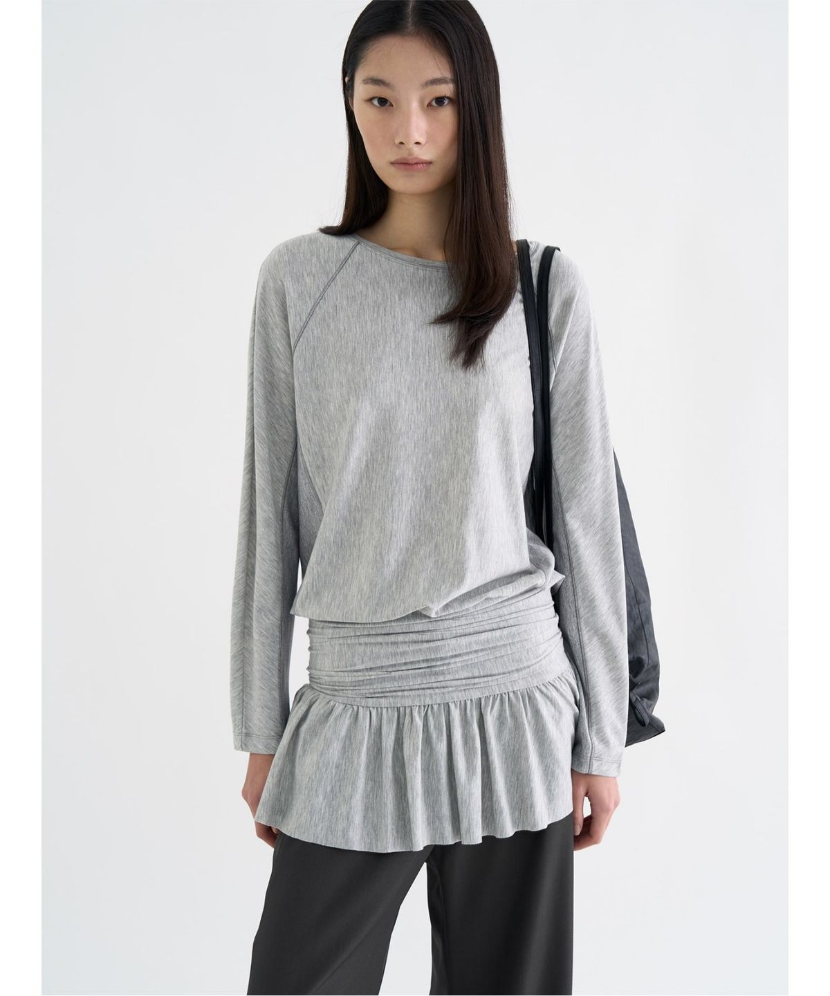 앙개(ANGGAE) Jersey Minidress   Light Grey