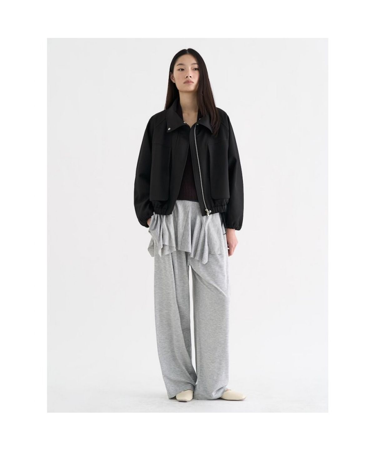 앙개(ANGGAE) Jersey Dancer Pants  Light Grey