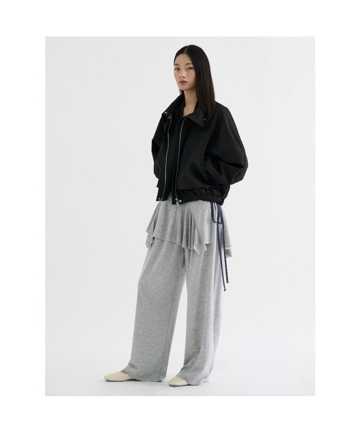 앙개(ANGGAE) Jersey Dancer Pants  Light Grey