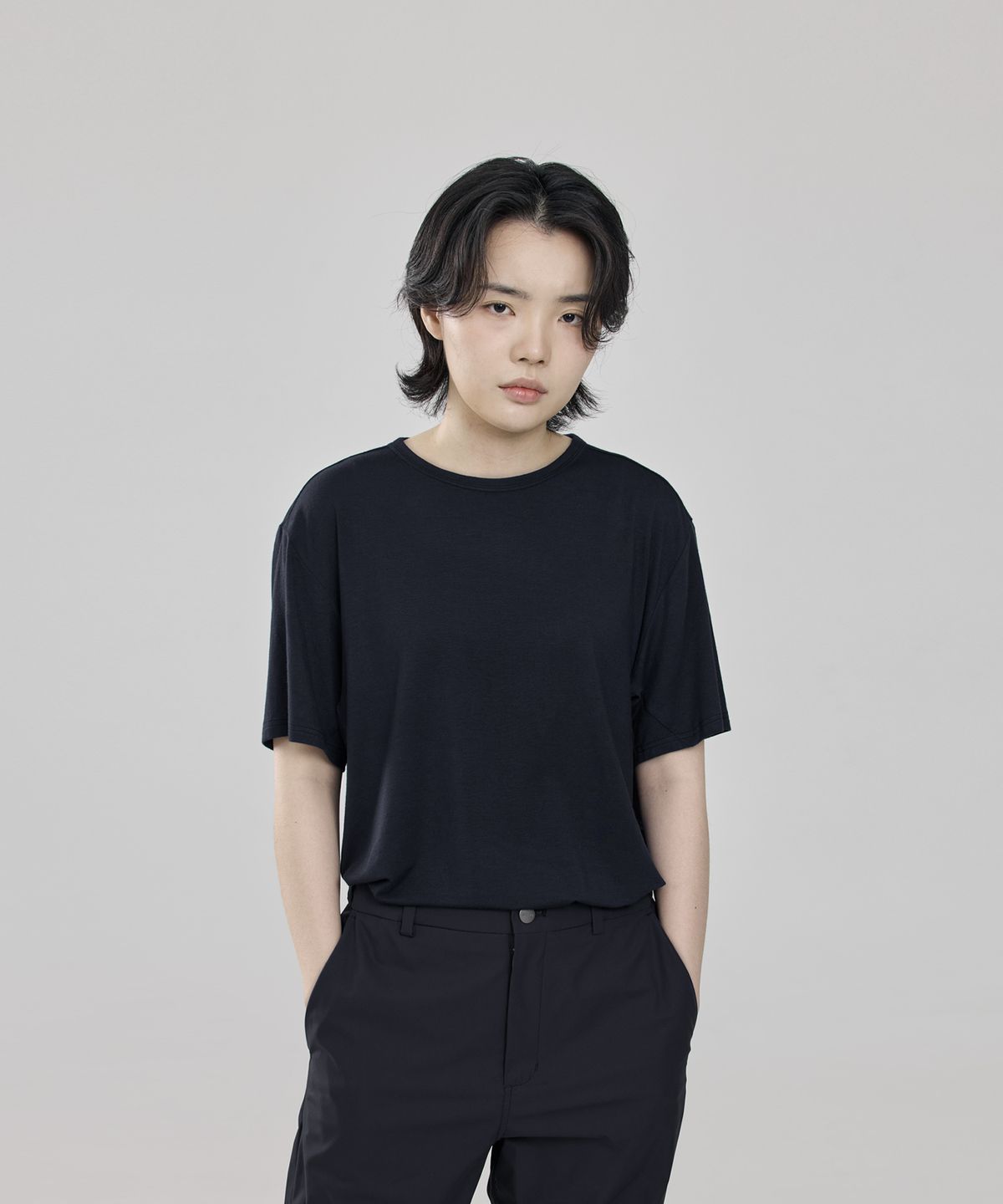신즈(SHINZU) 베이스 115 반팔 티셔츠 [네이비]