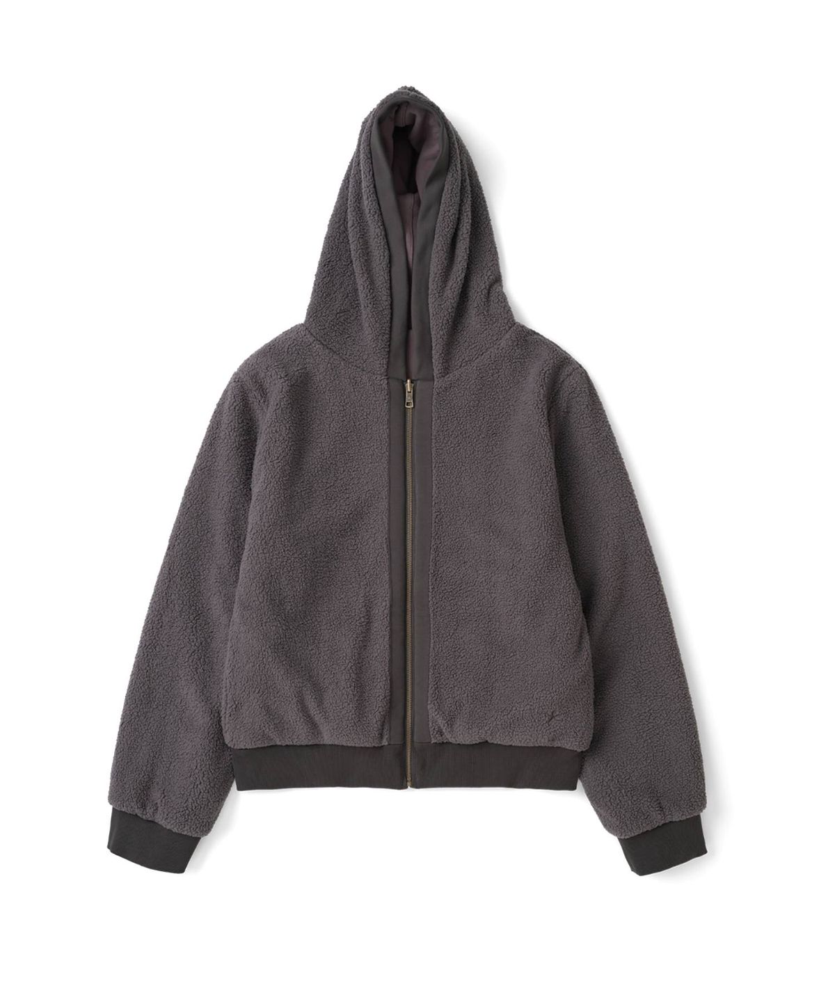더콜디스트모먼트(THECOLDESTMOMENT) TCM reversible t logo hooded zip-up (purple charcoal)