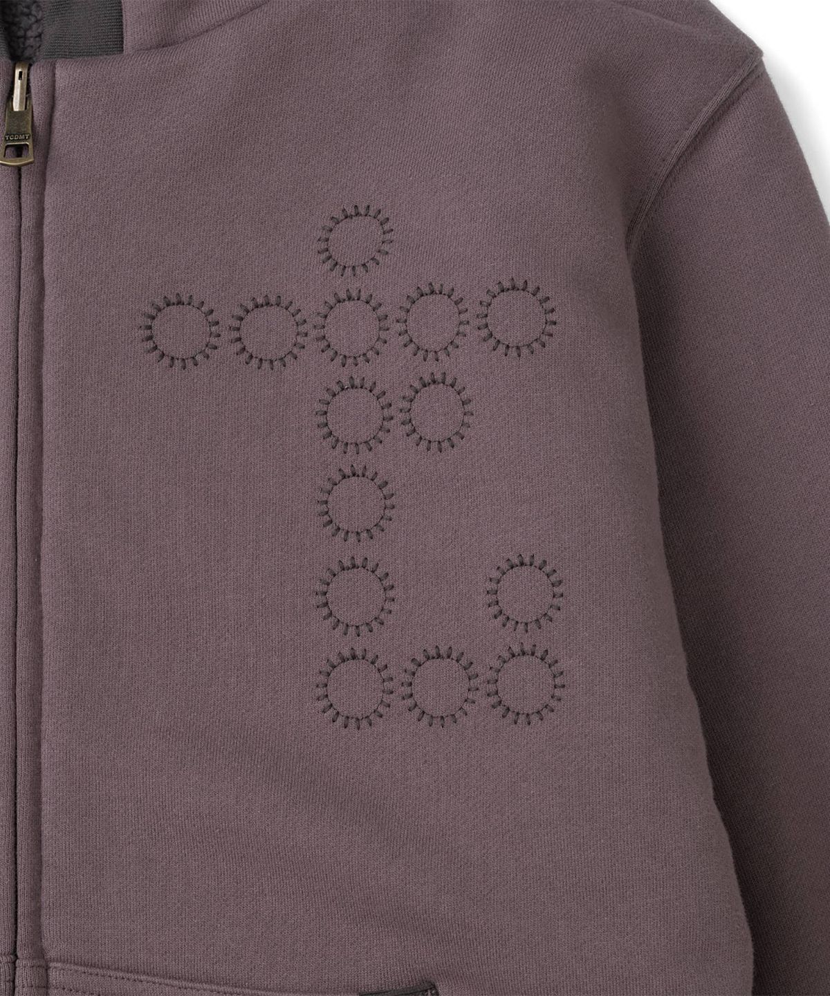 더콜디스트모먼트(THECOLDESTMOMENT) TCM reversible t logo hooded zip-up (purple charcoal)