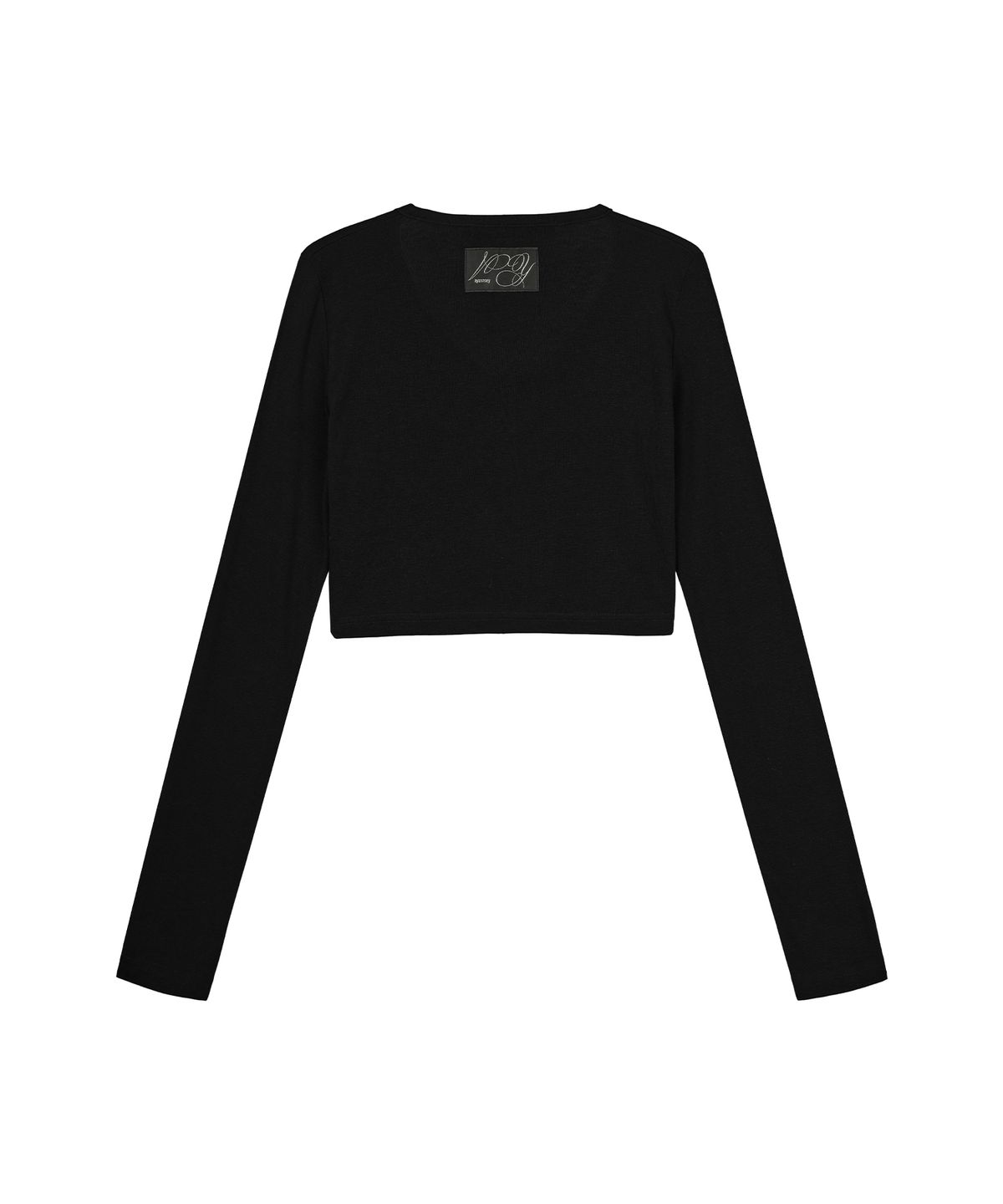 아야즈앤세이(AYASNSEY) AHZ HOOKED CROP SLIM CARDIGAN (BLACK)
