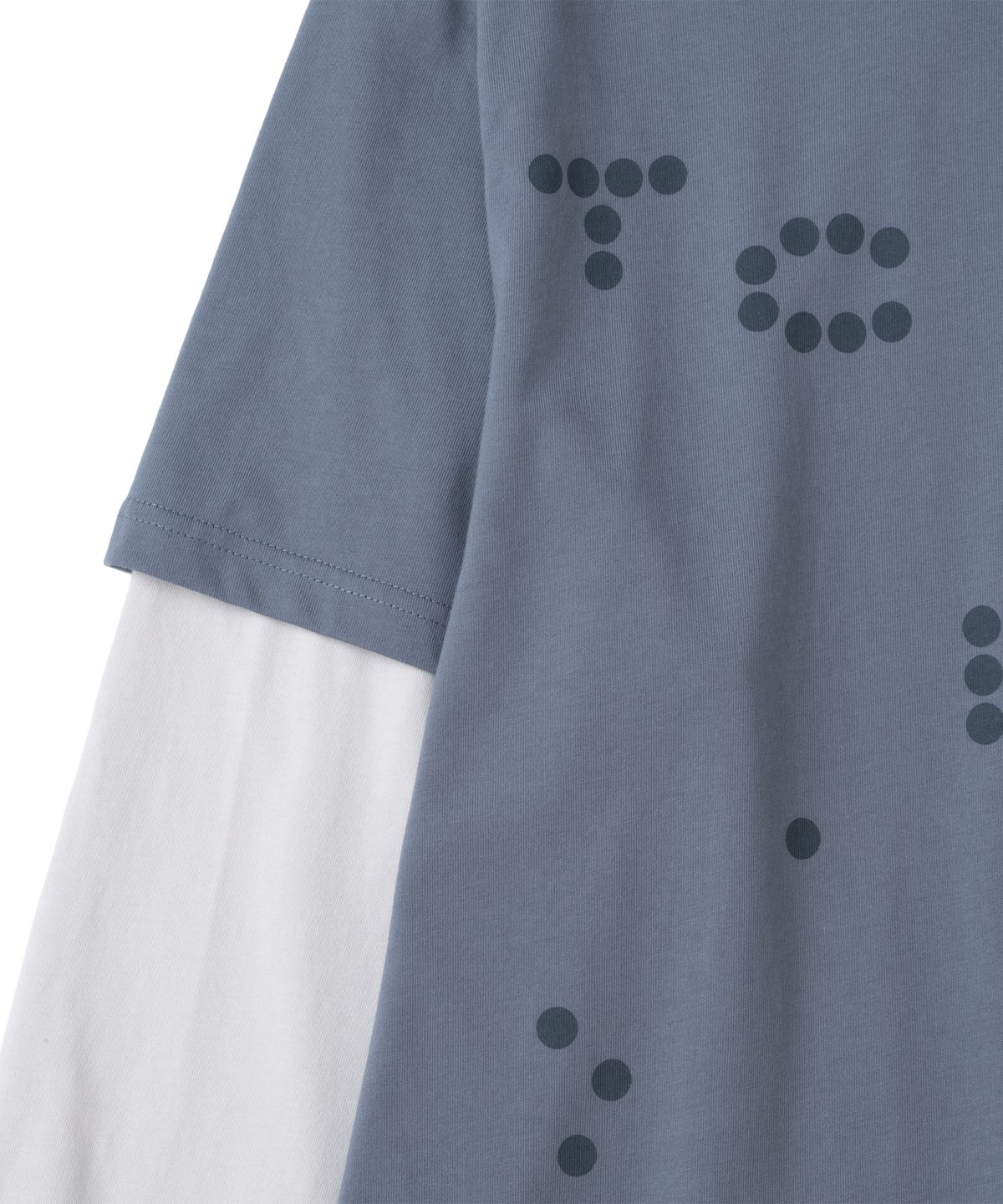 더콜디스트모먼트(THECOLDESTMOMENT) TCM dot print layered long sleeve (blue)