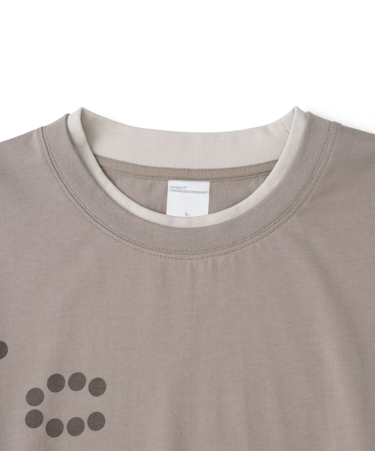 더콜디스트모먼트(THECOLDESTMOMENT) TCM dot print layered long sleeve (sand brown)