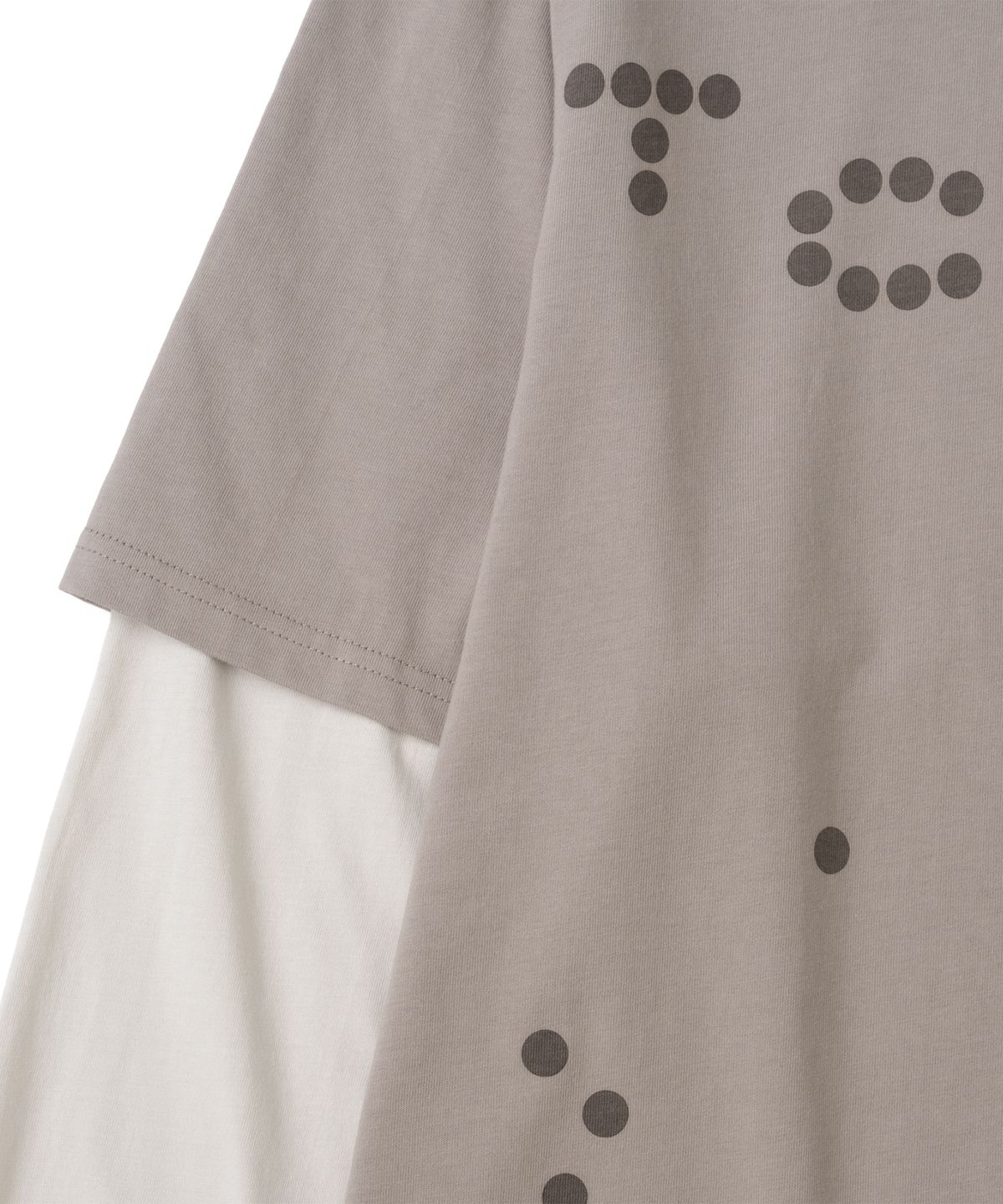 더콜디스트모먼트(THECOLDESTMOMENT) TCM dot print layered long sleeve (sand brown)