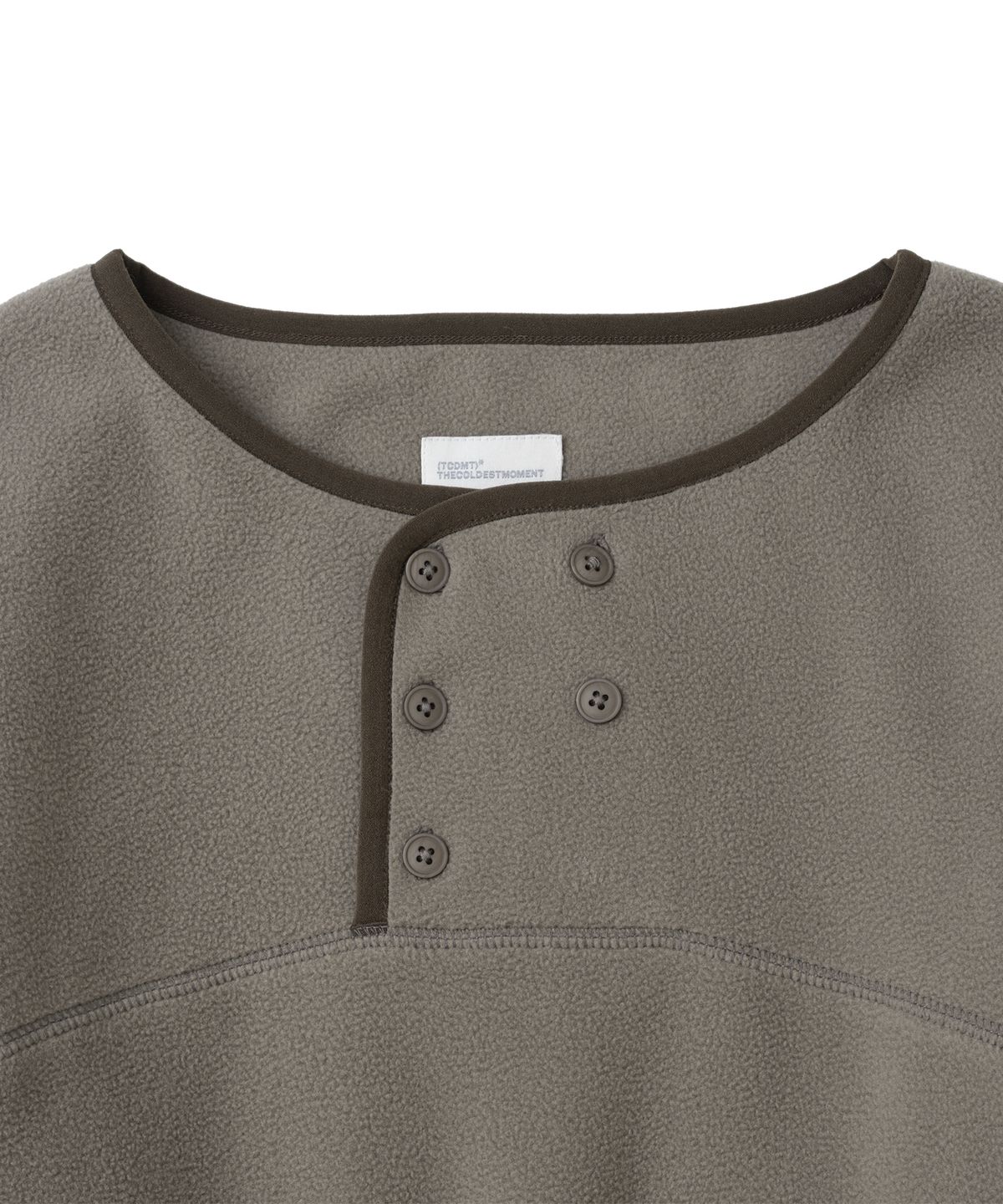 더콜디스트모먼트(THECOLDESTMOMENT) TCM henley neck button fleece pullover (brown)