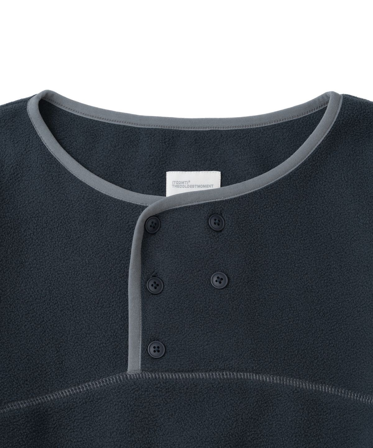 더콜디스트모먼트(THECOLDESTMOMENT) TCM henley neck button fleece pullover (navy)