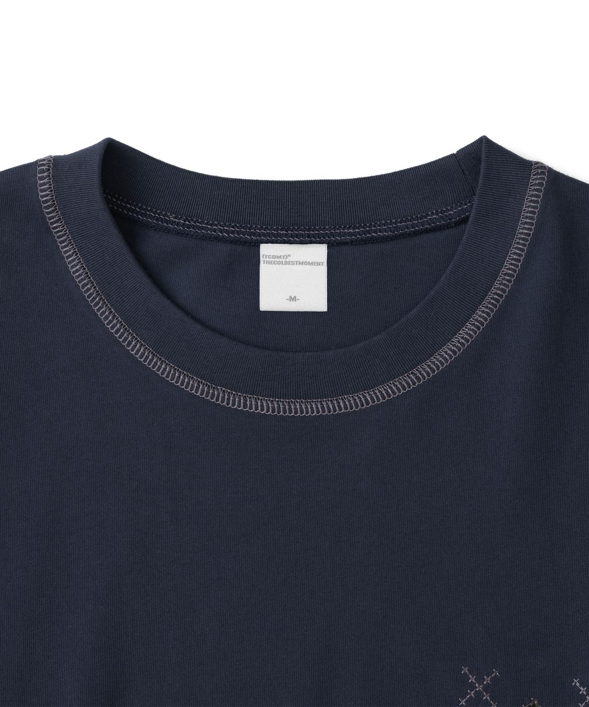 더콜디스트모먼트(THECOLDESTMOMENT) TCM cross stitch t long sleeve (navy)