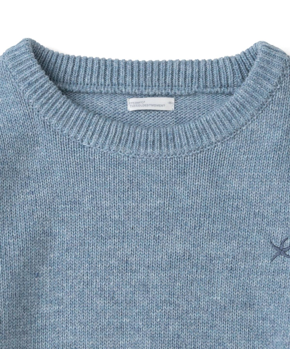 더콜디스트모먼트(THECOLDESTMOMENT) TCM starfish mini logo multi knit (dusty blue)