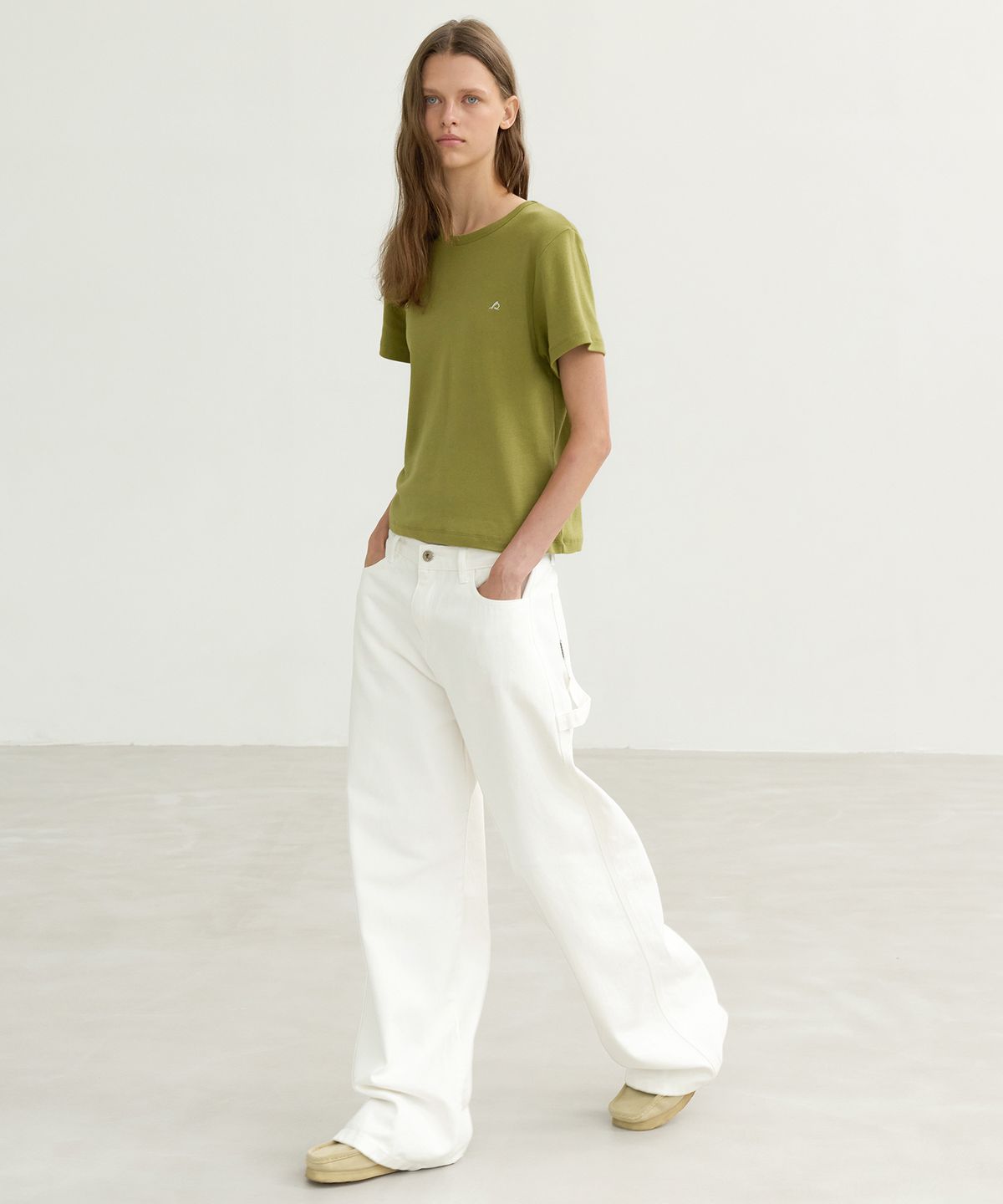 르바(LEVAR) All-day Cotton Rib T-shirt - Olive