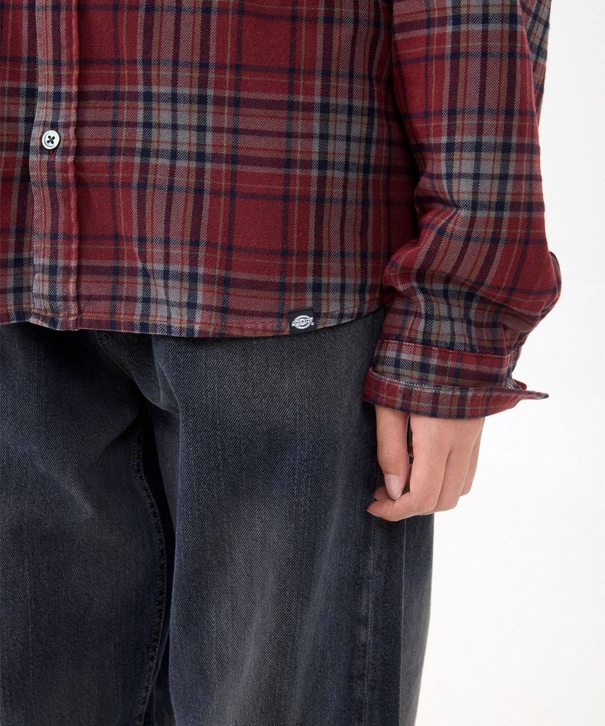 디키즈(DICKIES) 디키즈 x 해칭룸 Regular Shirt Check Dusty Red
