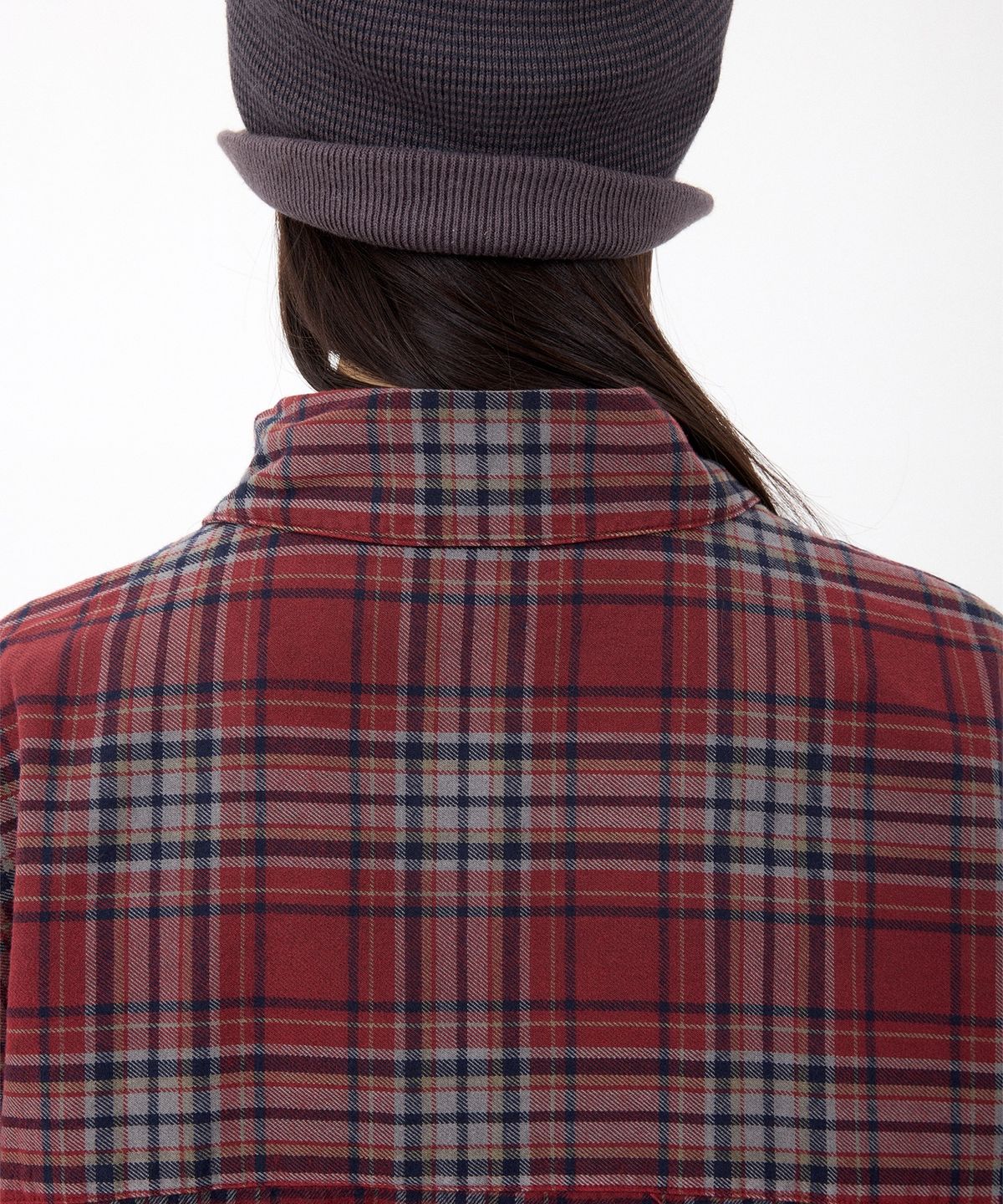 디키즈(DICKIES) 디키즈 x 해칭룸 Regular Shirt Check Dusty Red