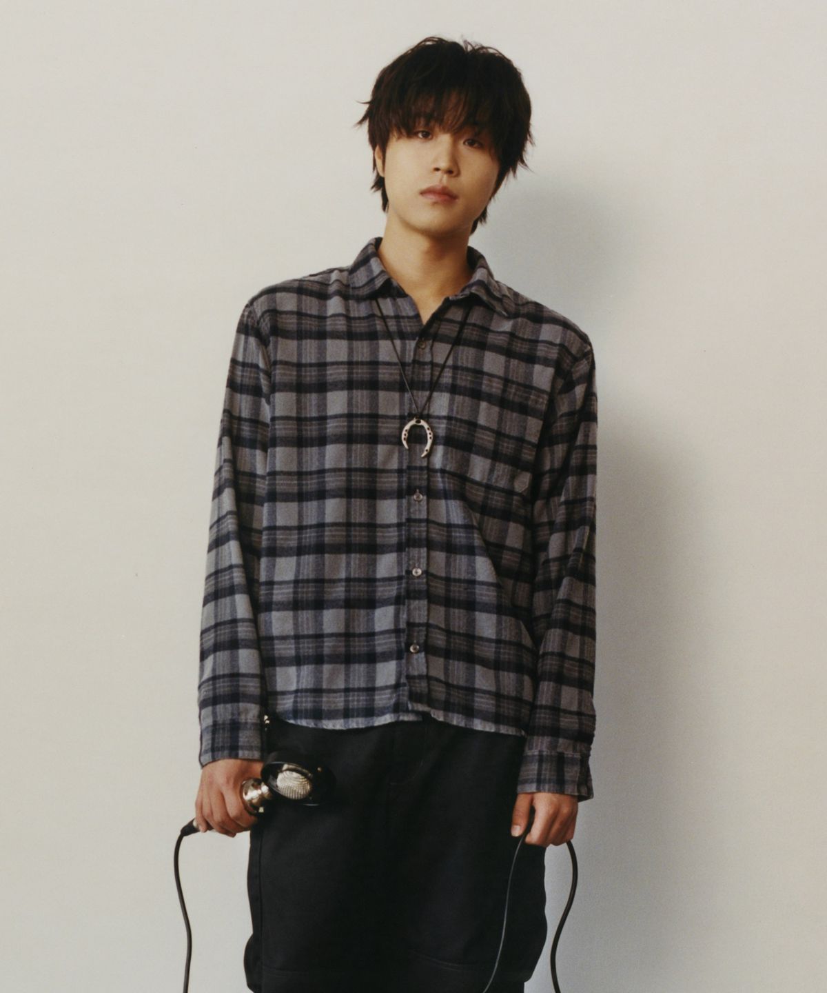 디키즈(DICKIES) 디키즈 x 해칭룸 Regular Shirt Check Dusty Grey