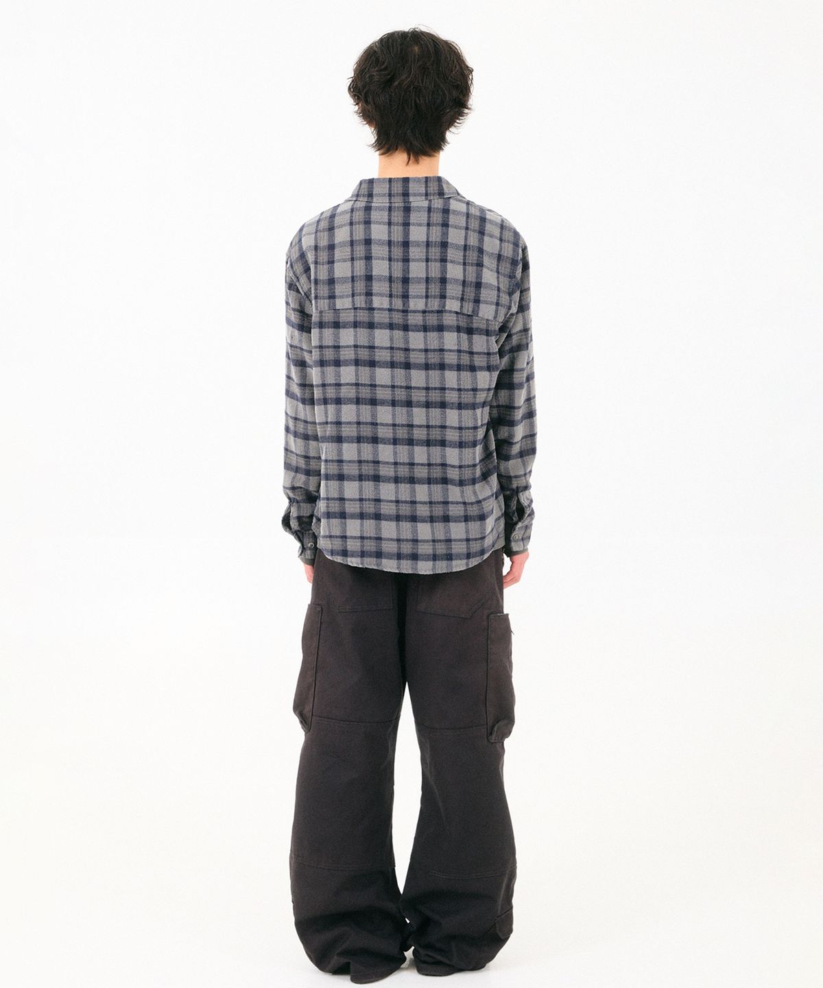 디키즈(DICKIES) 디키즈 x 해칭룸 Regular Shirt Check Dusty Grey