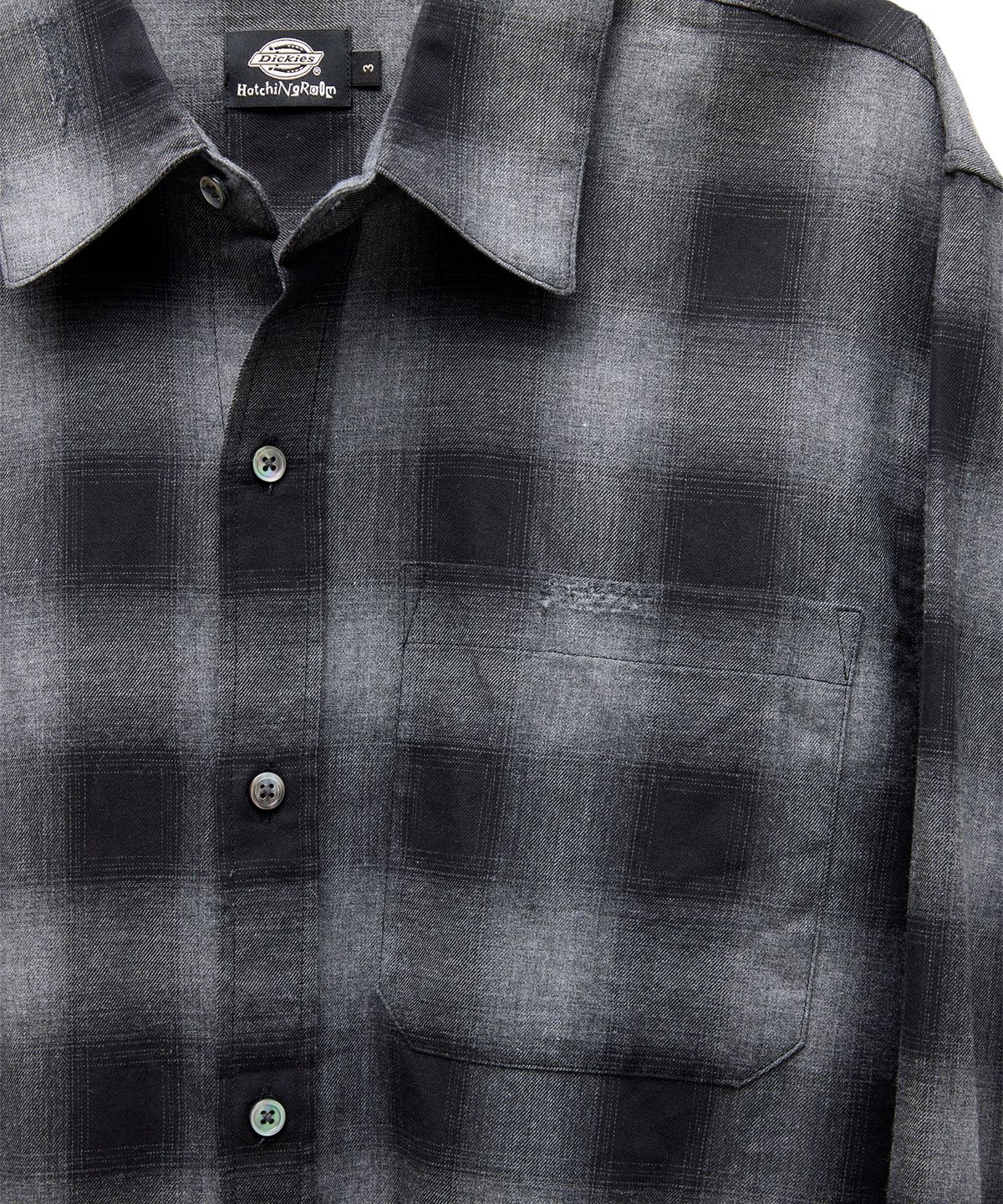 디키즈(DICKIES) 디키즈 x 해칭룸 Regular Shirt Ombre Check Charcoal