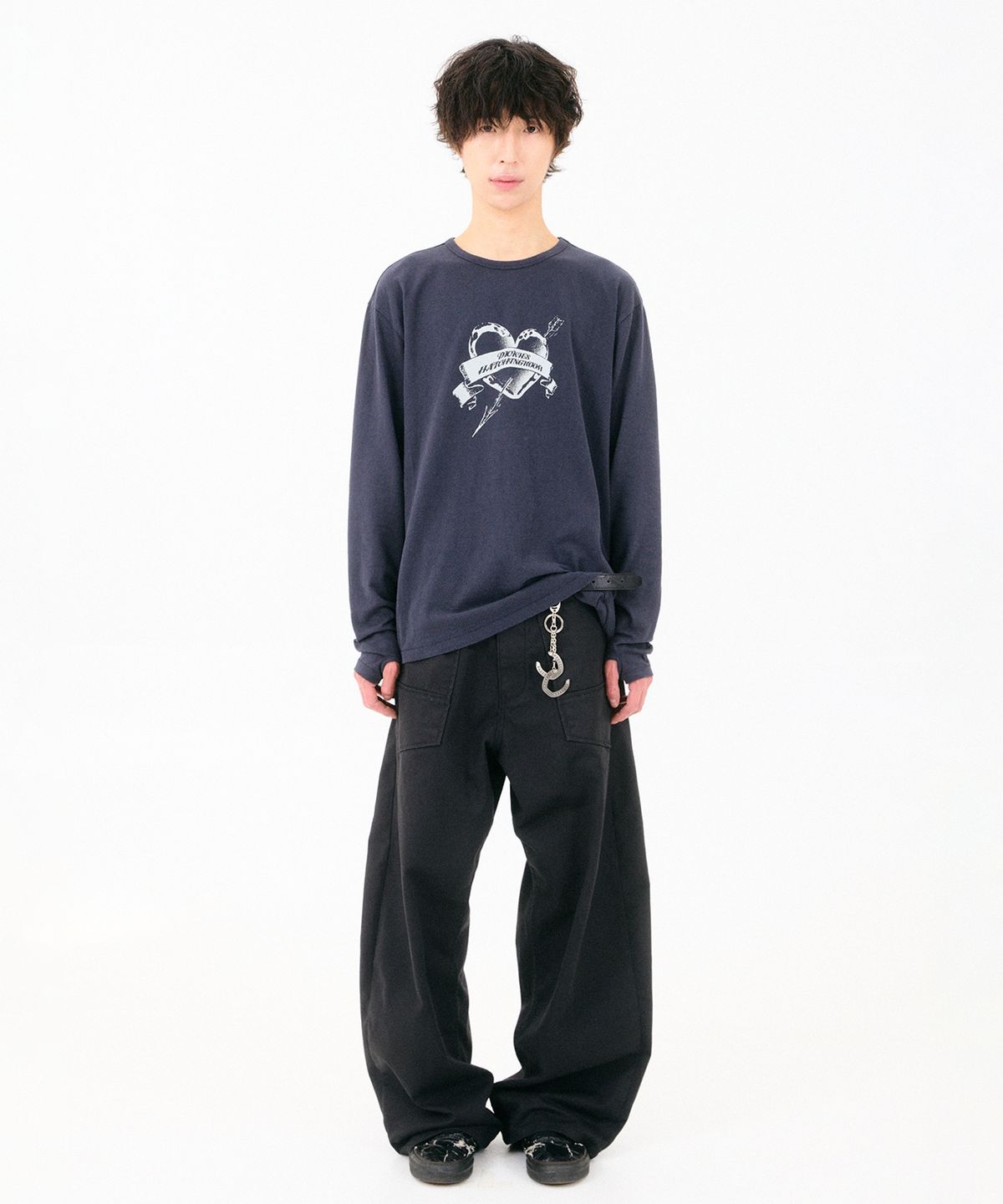 디키즈(DICKIES) 디키즈 x 해칭룸 Wide Curve Carpenter Pants Black