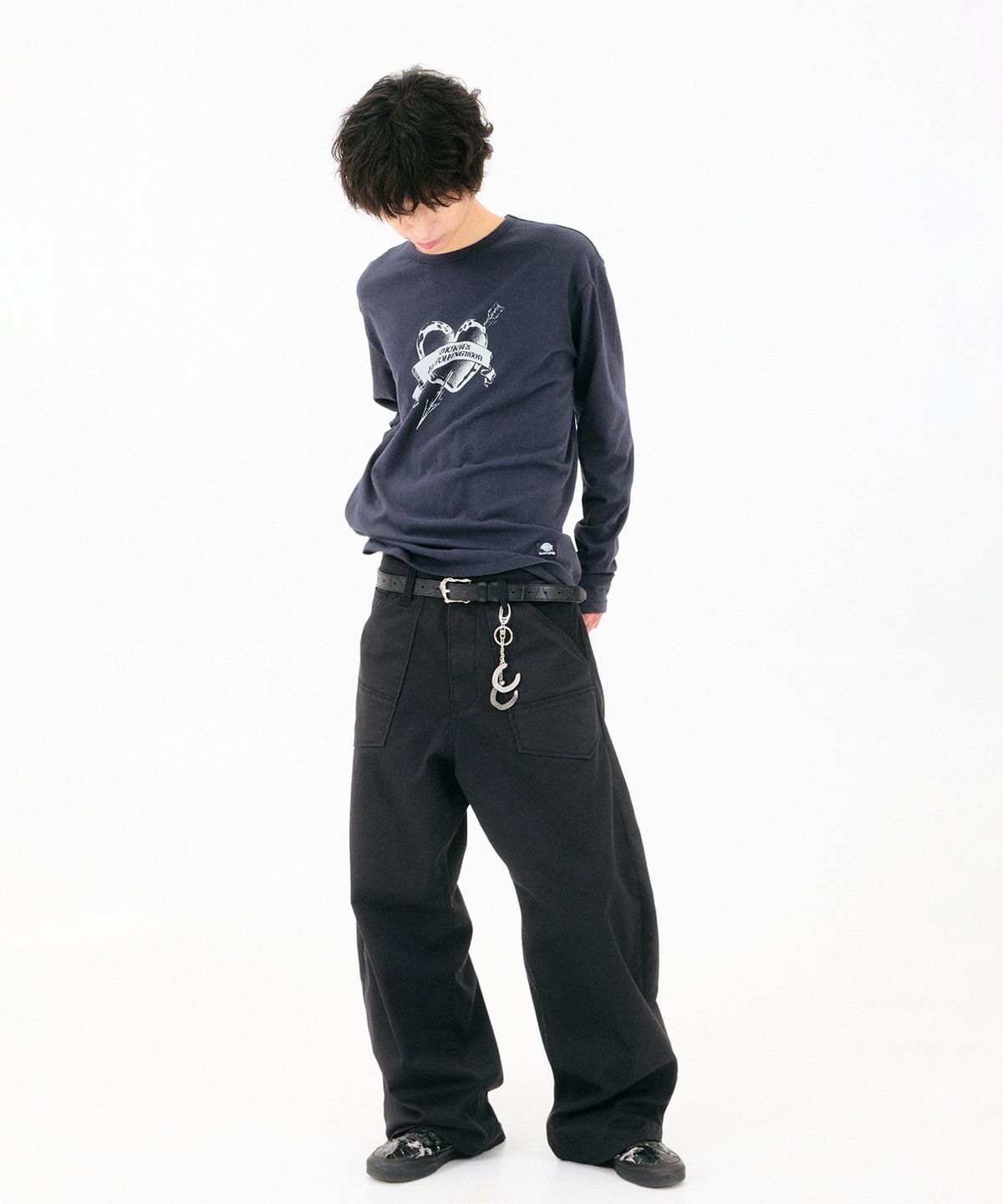 디키즈(DICKIES) 디키즈 x 해칭룸 Wide Curve Carpenter Pants Black