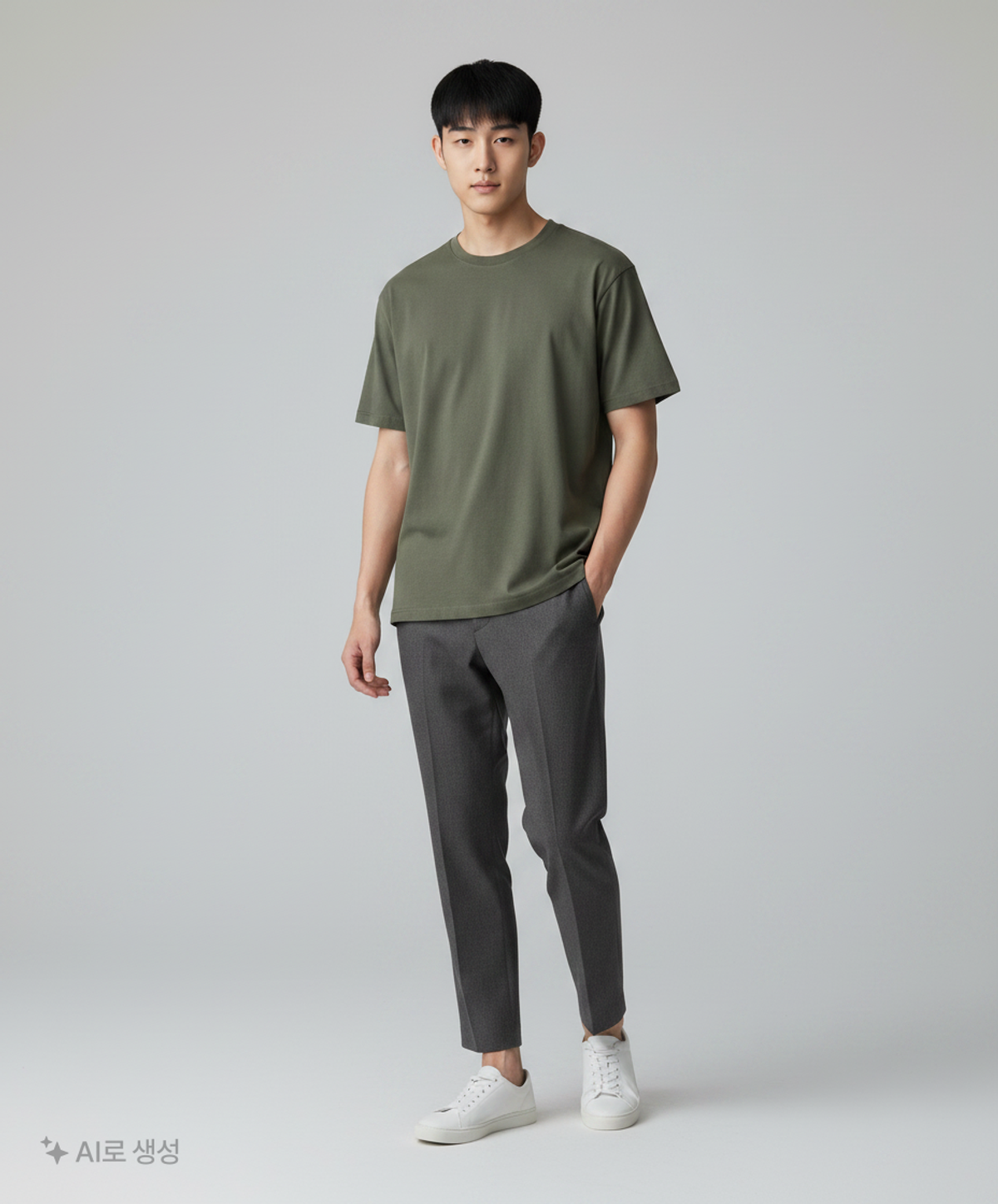 무신사 스탠다드(MUSINSA STANDARD) 릴렉스 핏 크루 넥 티셔츠 2 [딥 그린] XXL