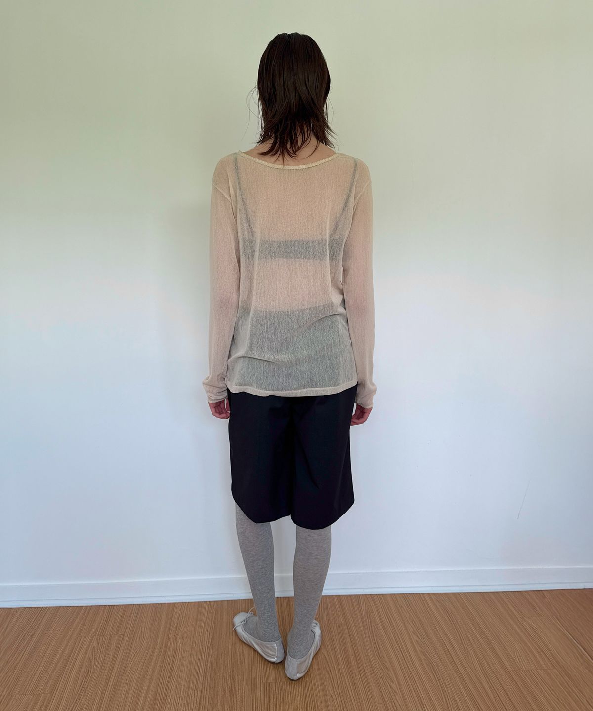 다이애그널(DIAGONAL) LACE POINT SEE THROUGH TOP (beige)