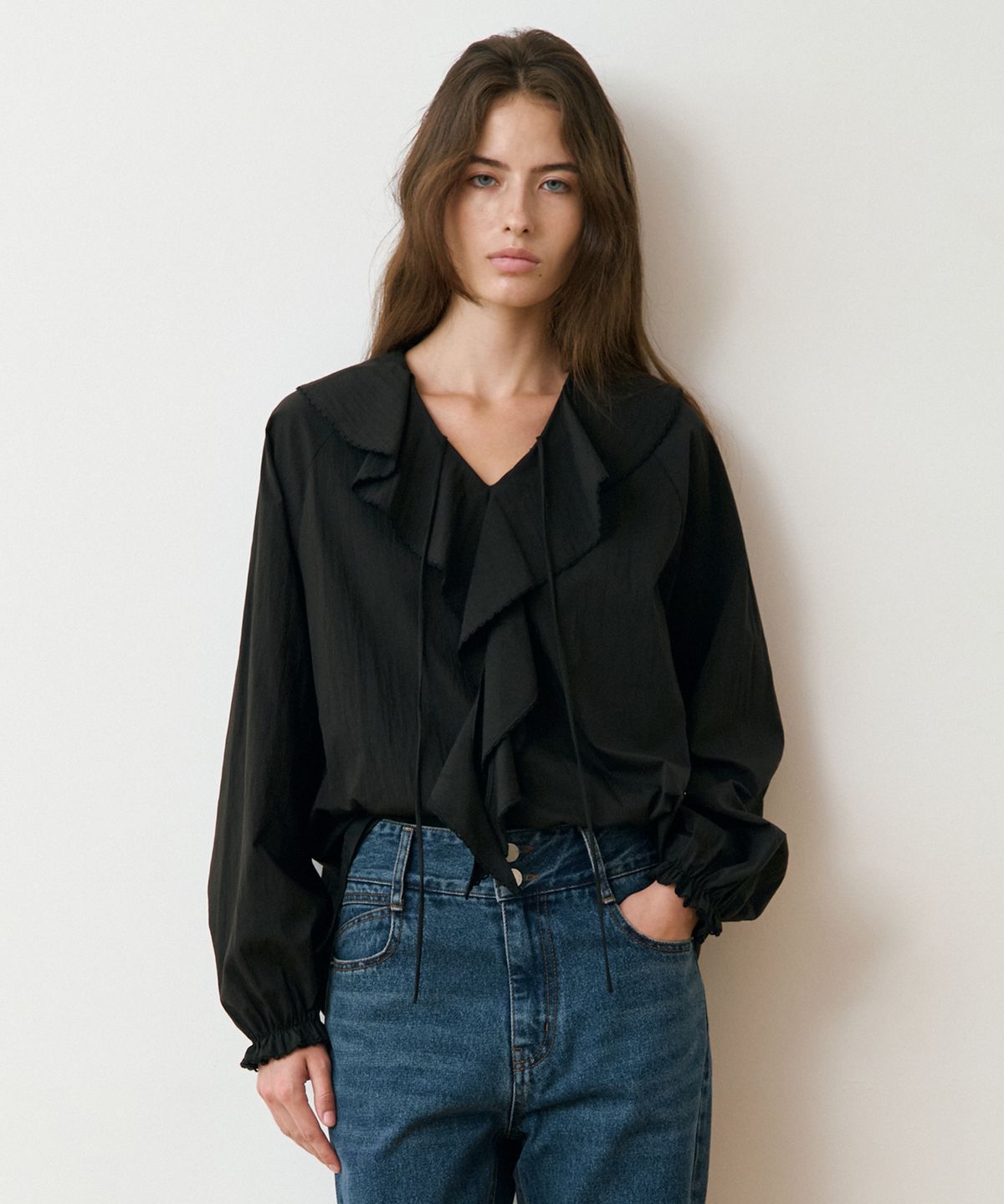 르메메(LEMEME) Belloa Frill Blouse_2colors