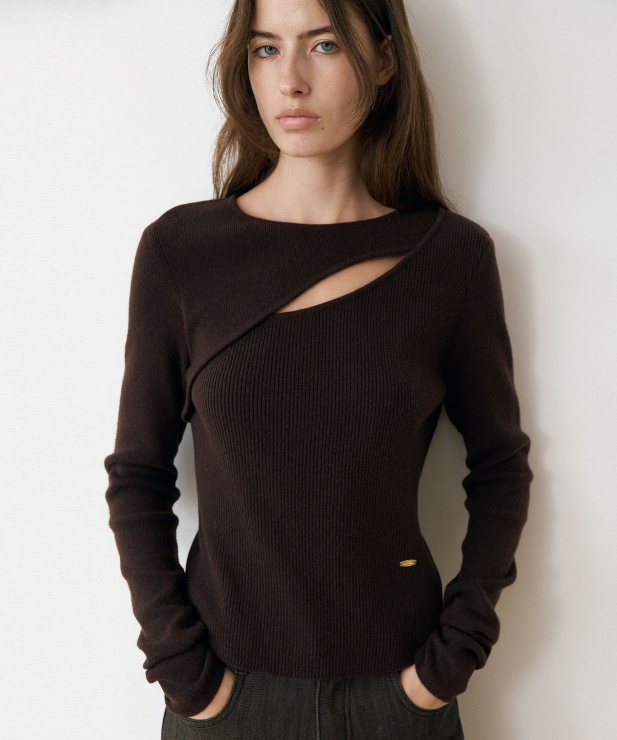르메메(LEMEME) Elise Cutout Knit Top_2colors