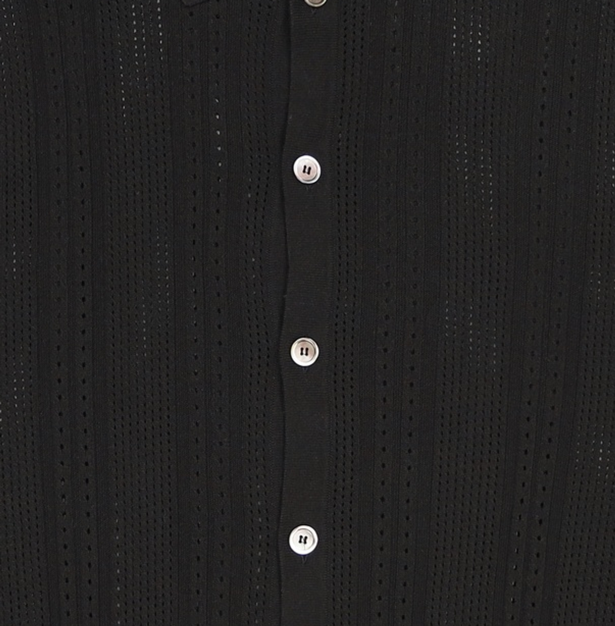 소신(SOCIN) Meshed Half Polo Cardigan (Black) L