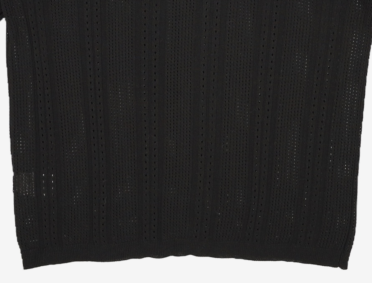 소신(SOCIN) Meshed Half Polo Cardigan (Black) L