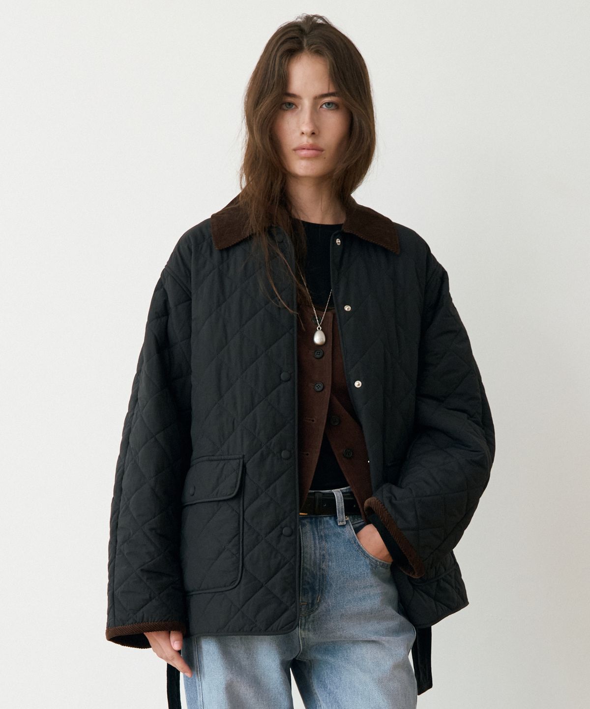르메메(LEMEME) Arden Belted Quilting Jacket_2colors