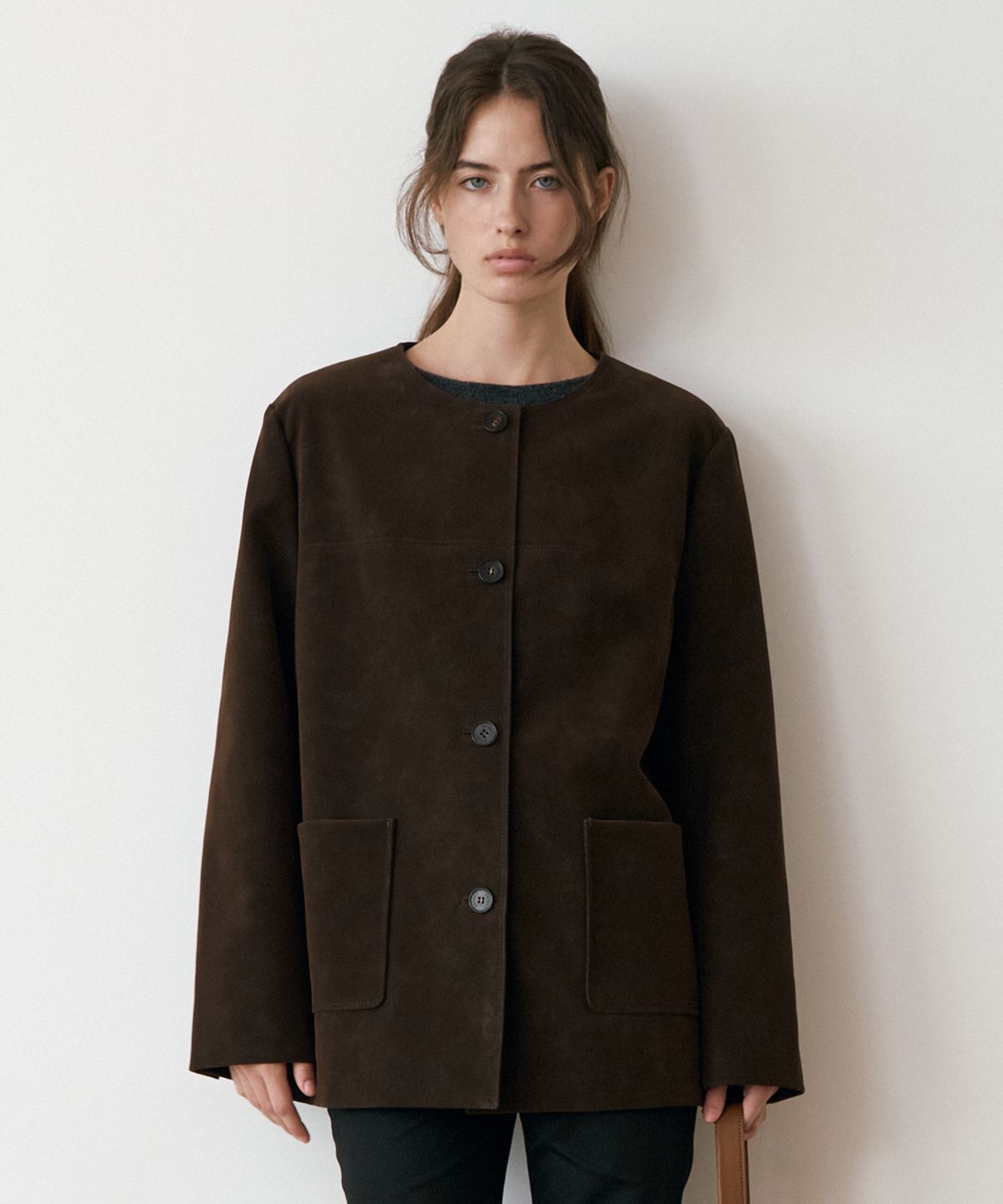 르메메(LEMEME) Nouvel Nubuck Jacket_Brown