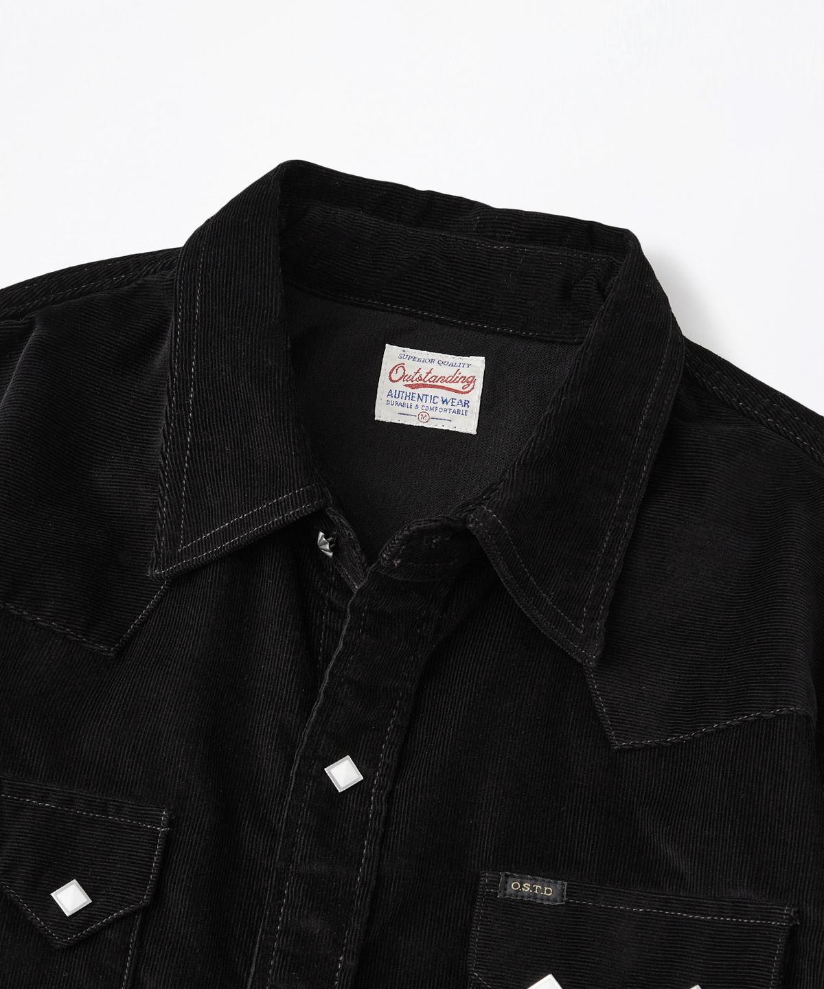 아웃스탠딩(OUTSTANDING) CORDUROY WESTERN SHIRT_BLACK