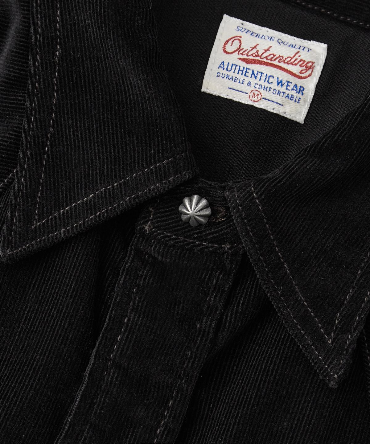 아웃스탠딩(OUTSTANDING) CORDUROY WESTERN SHIRT_BLACK