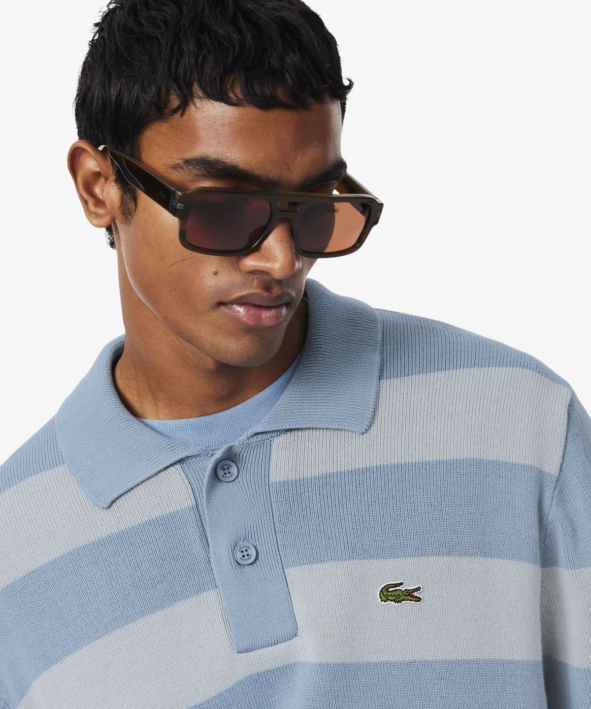라코스테(LACOSTE) 남성 볼드스트라이프 코튼 스웨터 폴로셔츠 AH0488-56N VDB