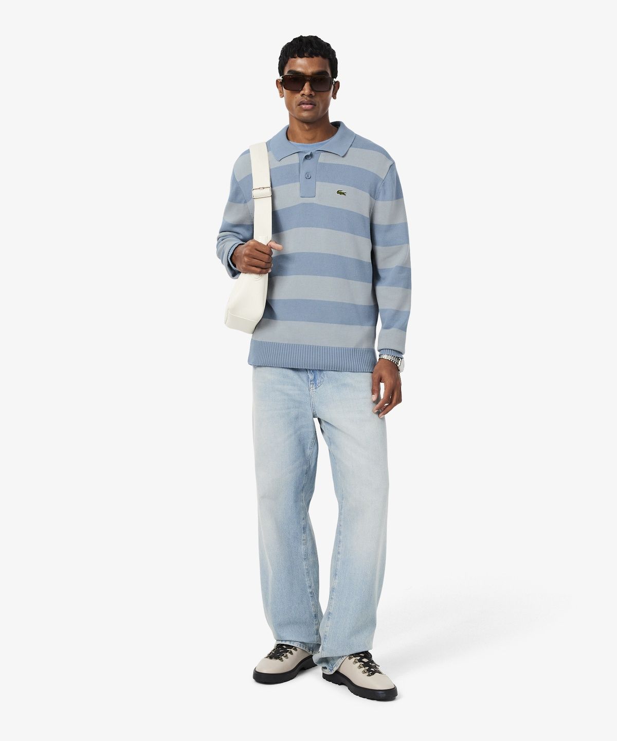 라코스테(LACOSTE) 남성 볼드스트라이프 코튼 스웨터 폴로셔츠 AH0488-56N VDB