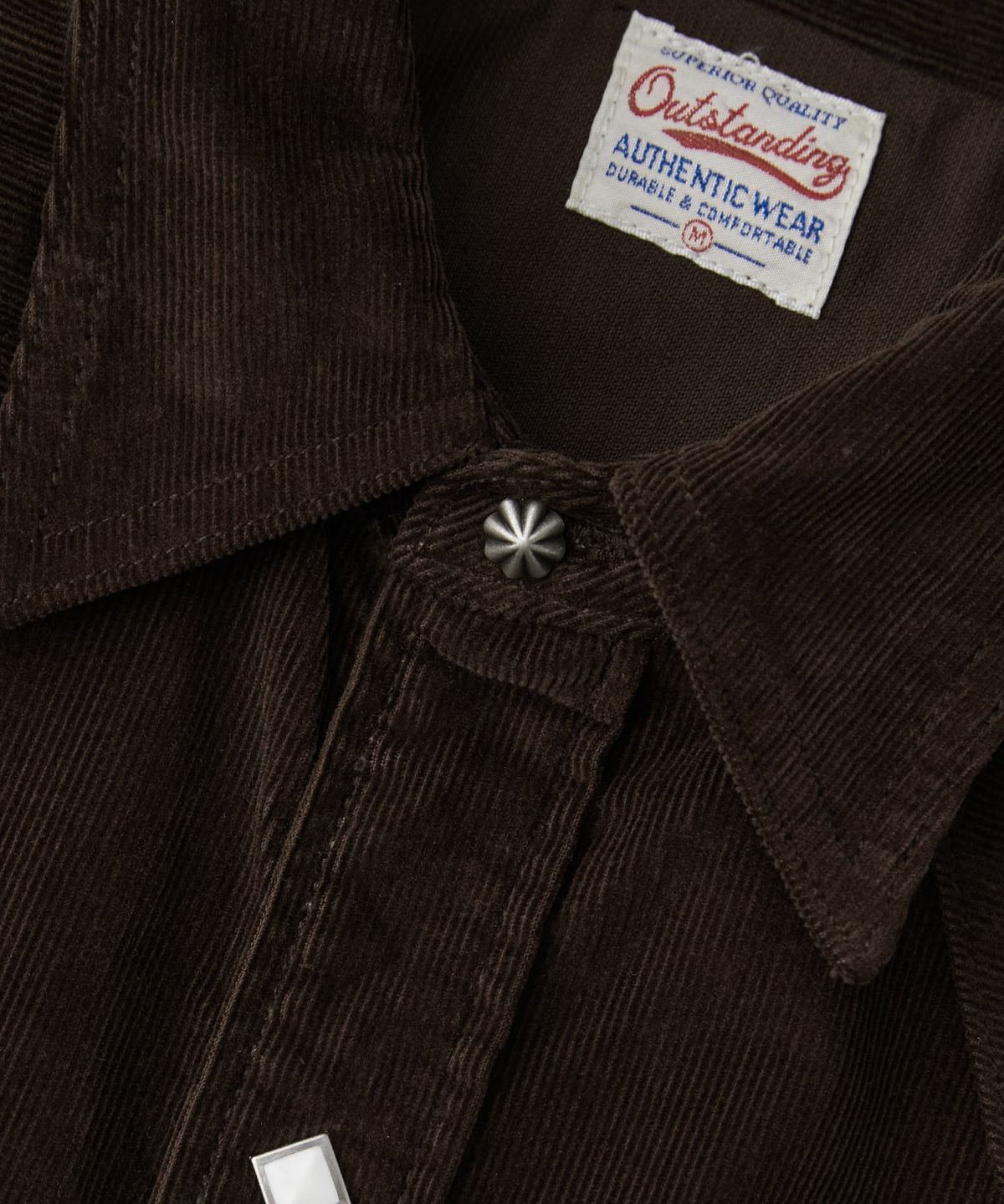아웃스탠딩(OUTSTANDING) CORDUROY WESTERN SHIRT_BROWN