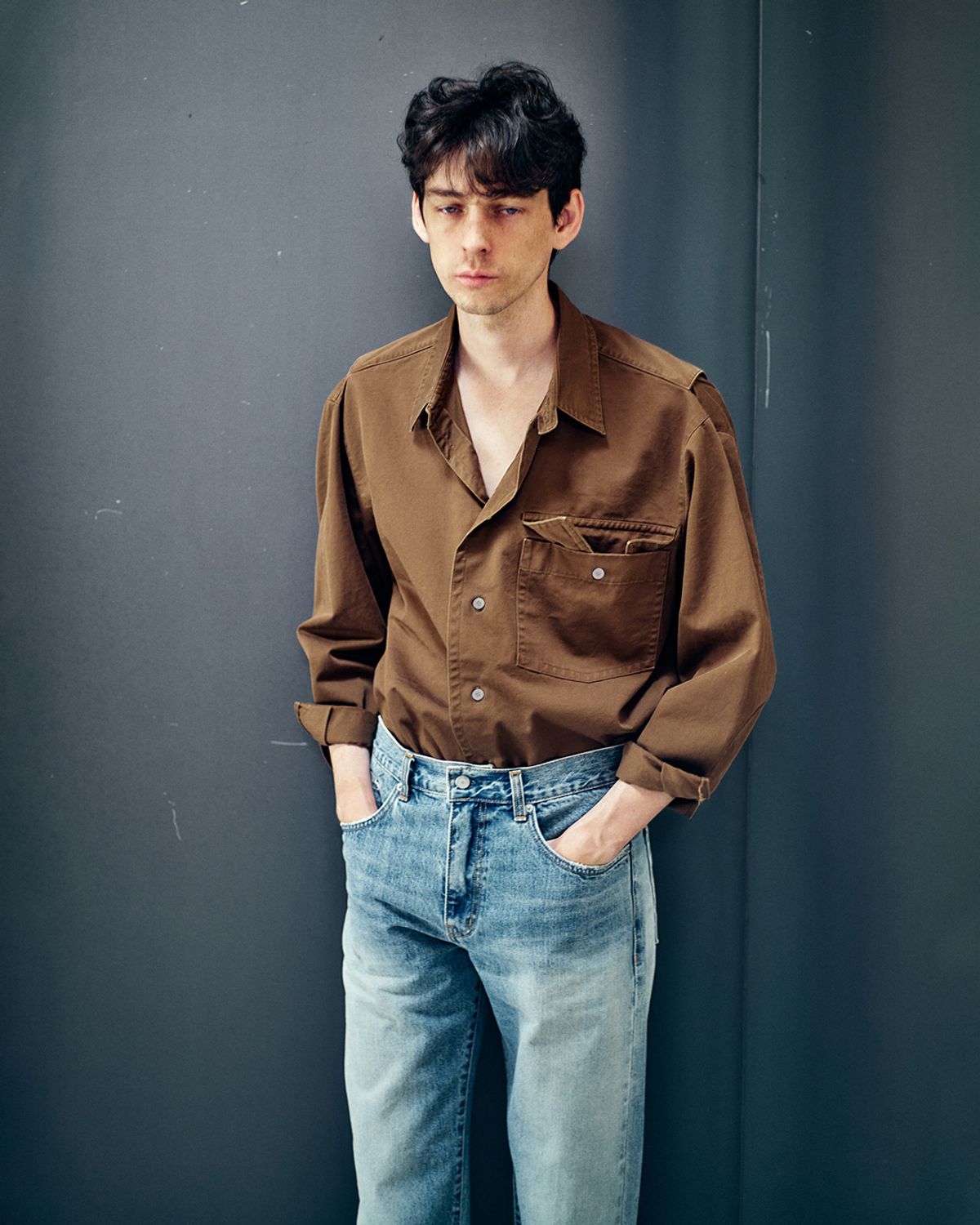 너버스(NERVOUS) RUST WASHING SHIRT _ brown