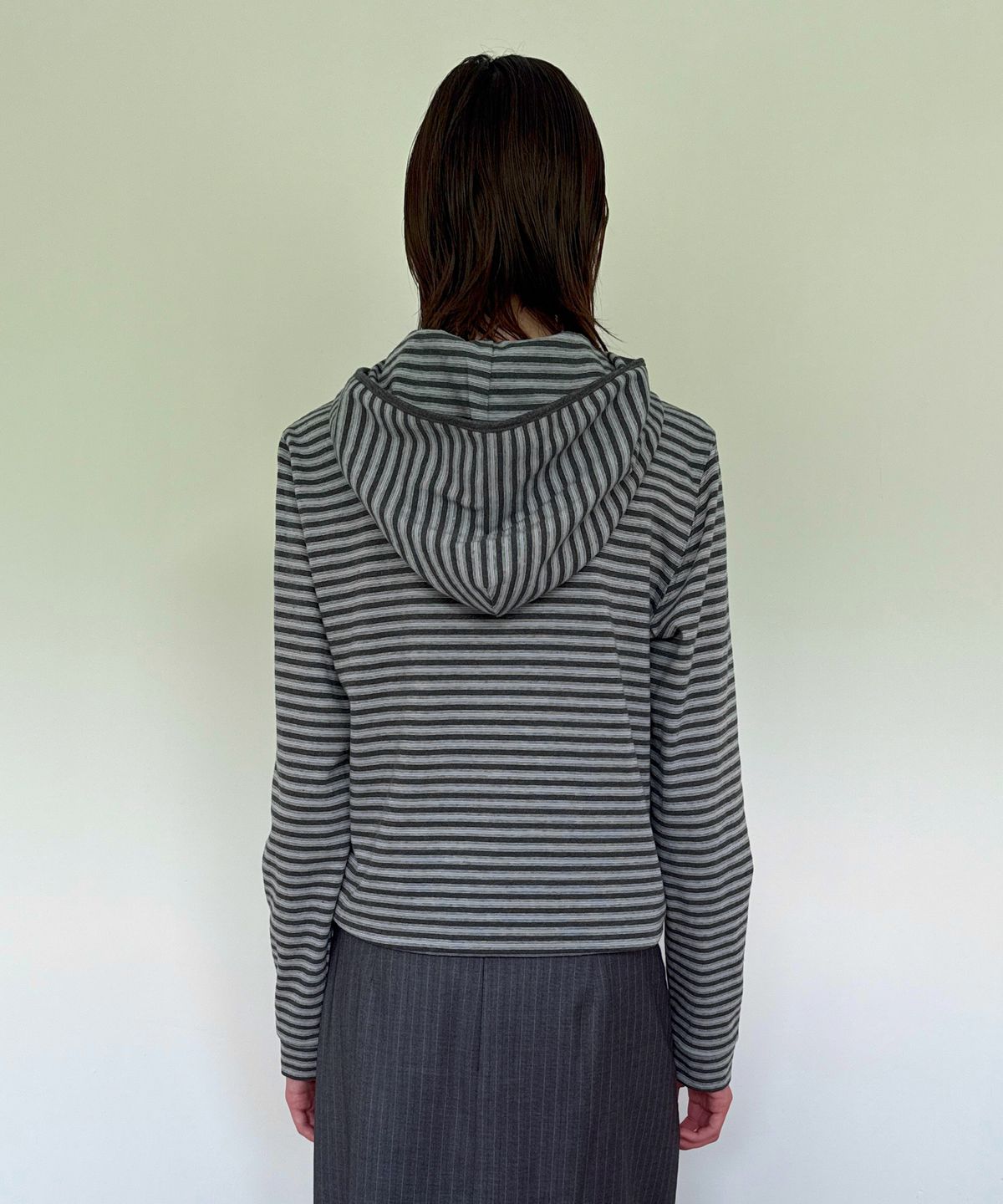 다이애그널(DIAGONAL) STRIPE JERSEY ZIP HOODIE (blue grey)