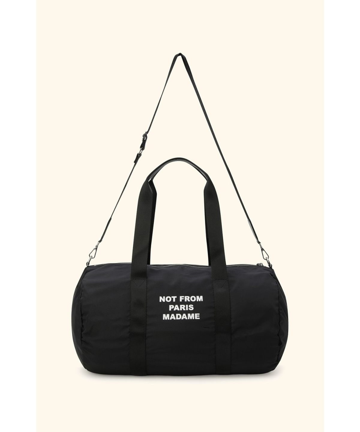 드롤드무슈(DROLE DE MONSIEUR) Nylon Slogan Gym Bag D4BAW26101BKX