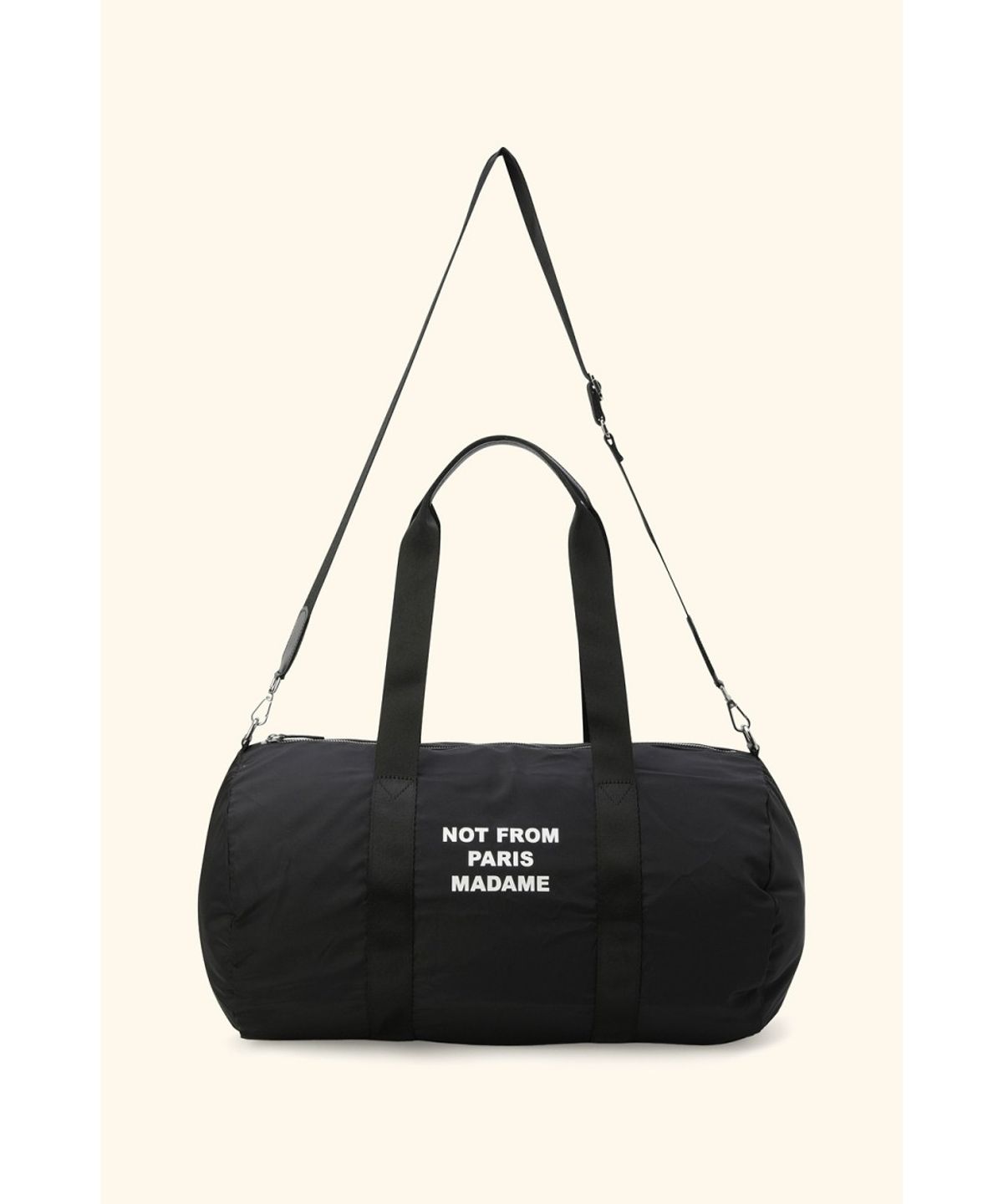 드롤드무슈(DROLE DE MONSIEUR) Nylon Slogan Gym Bag D4BAW26101BKX