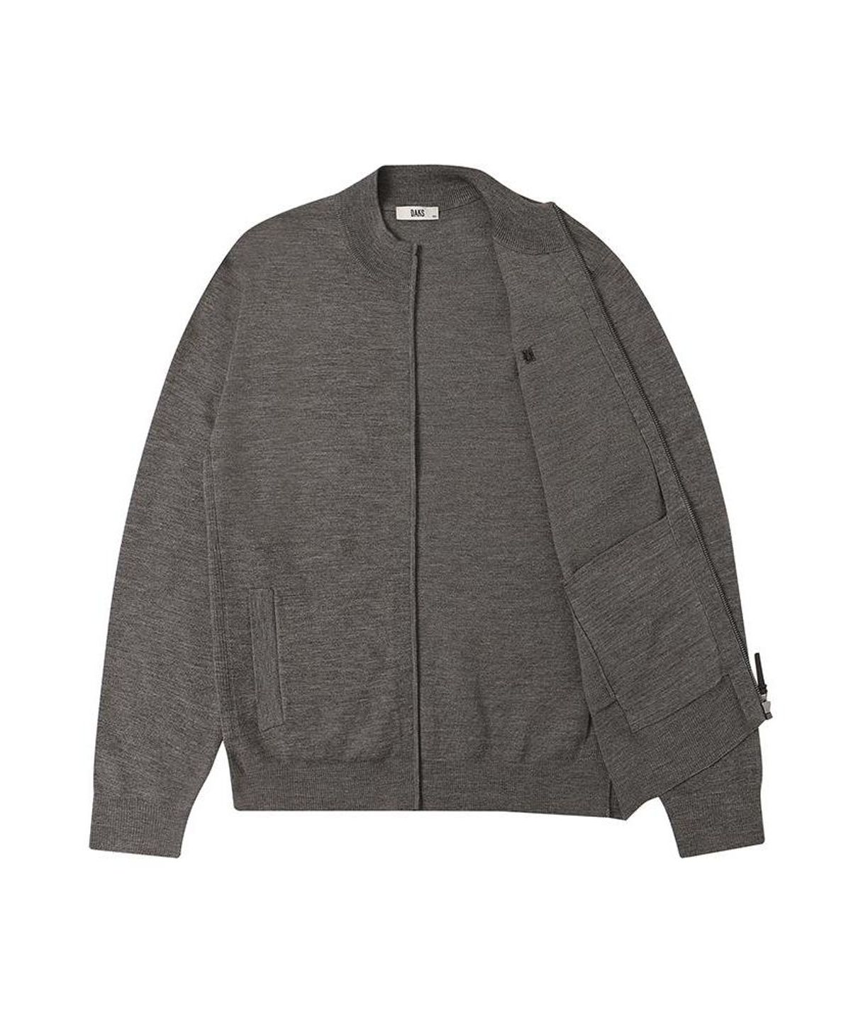 닥스셔츠(DAKS SHIRTS) 울혼방 솔리드 집업가디건 레귤러핏 브라운_DMA1SWZU101W1
